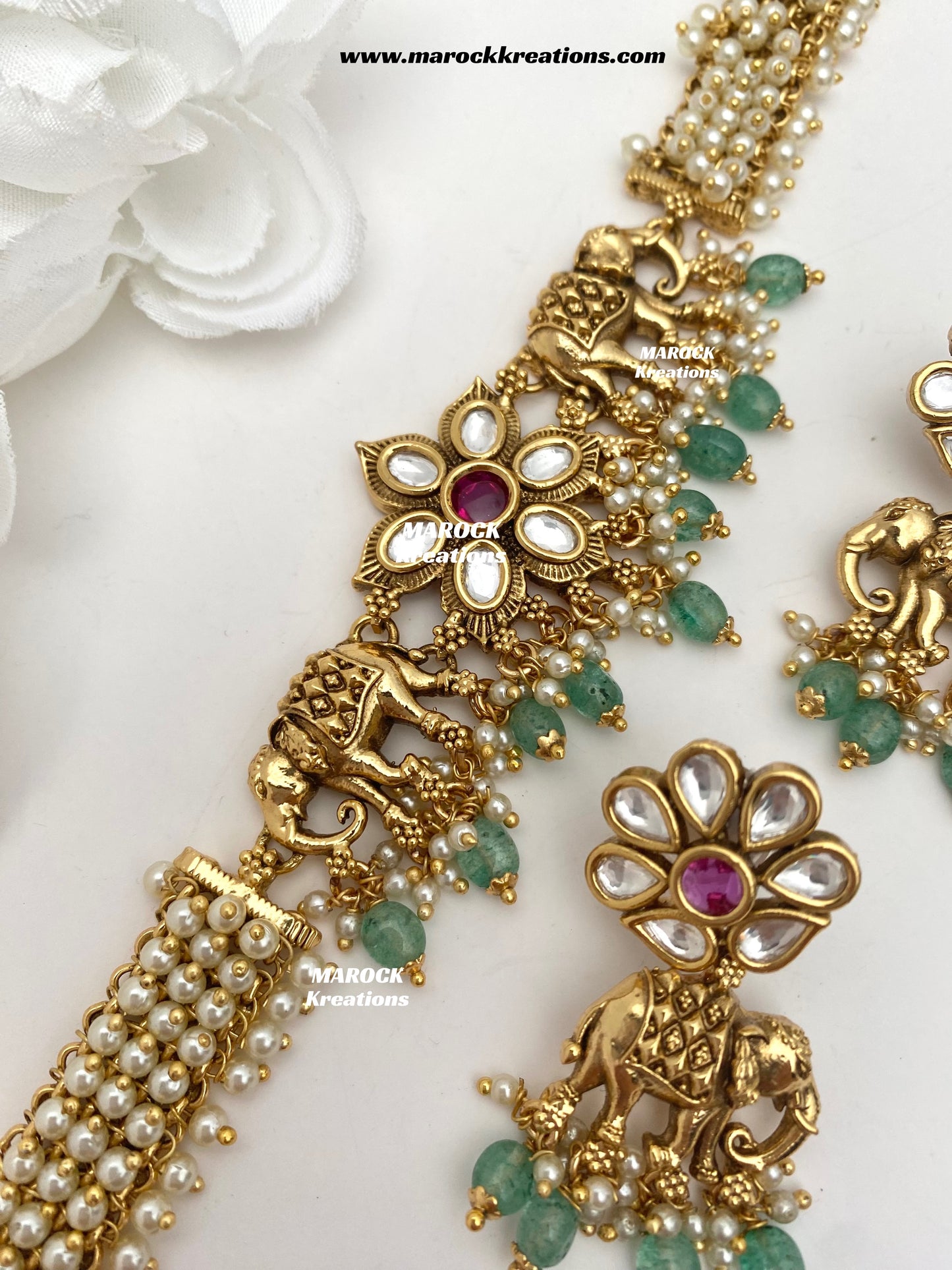 Rashmika Premium Quality exclusive Gold Plated Meenakari Rajwadi choker set