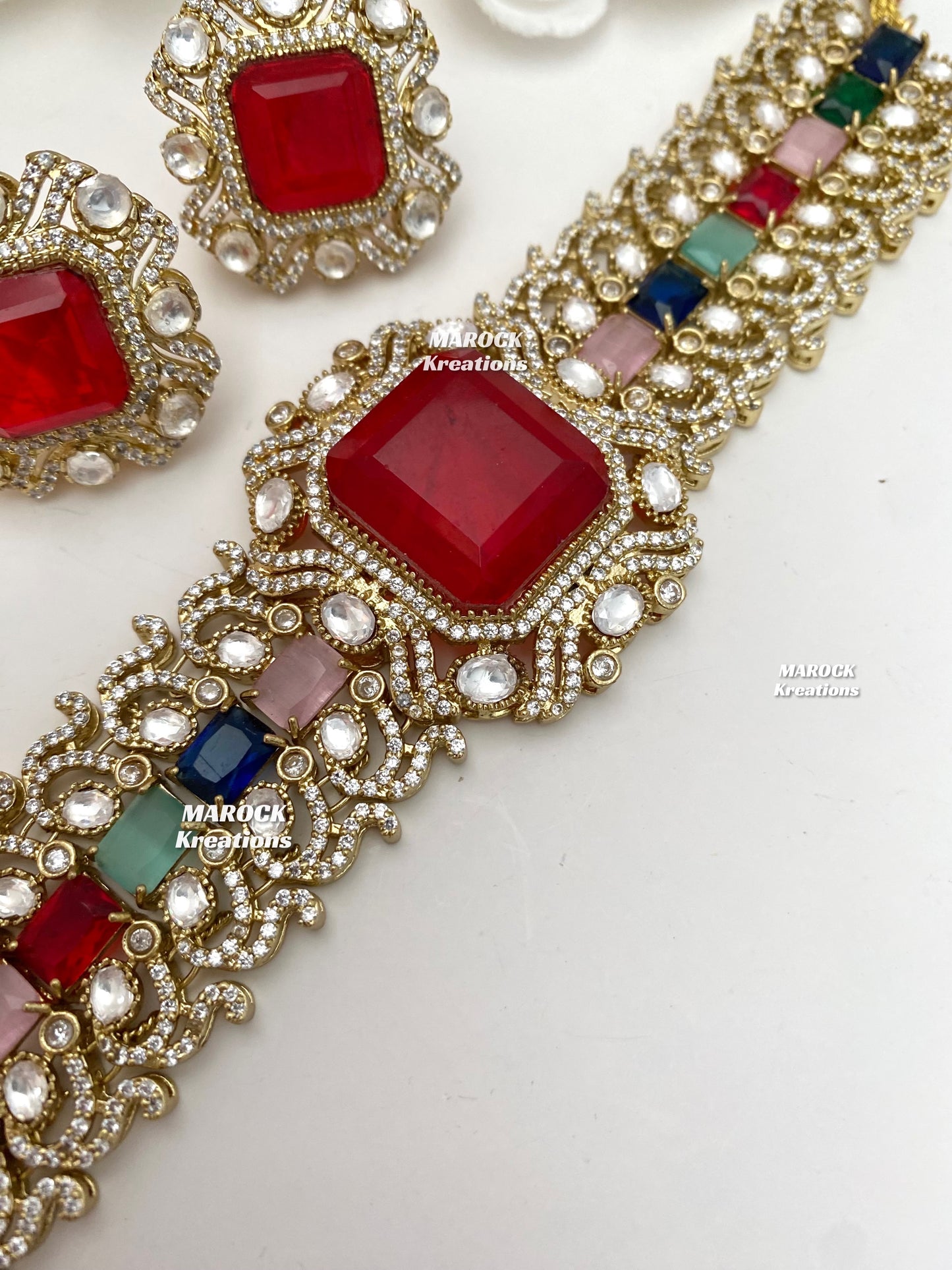 Paloma Sabyasachi inspired Premium Quality Moissanite Kundan and American Diamond choker set