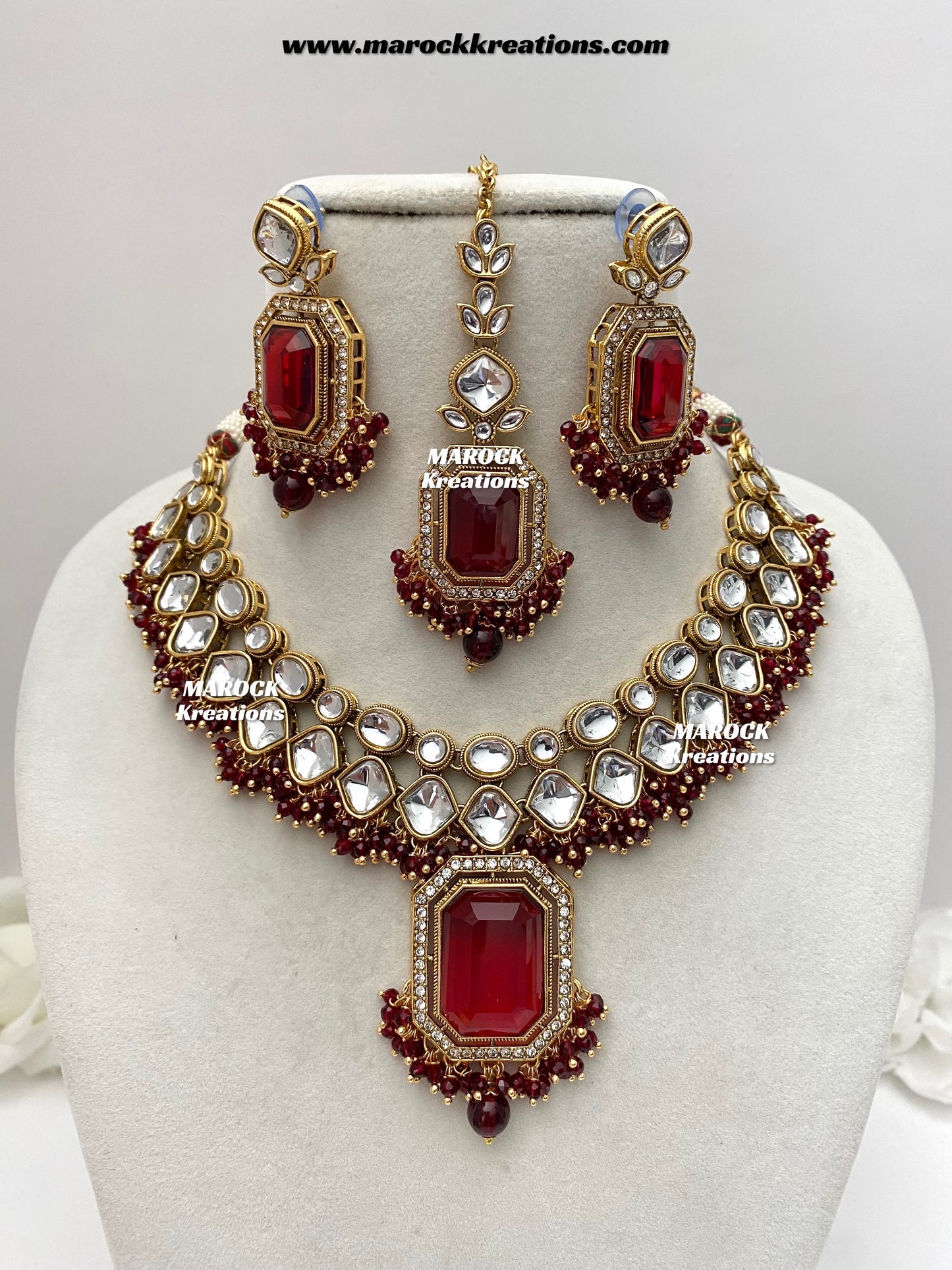 Shabnam Premium Quality Kundan Statement Necklace set