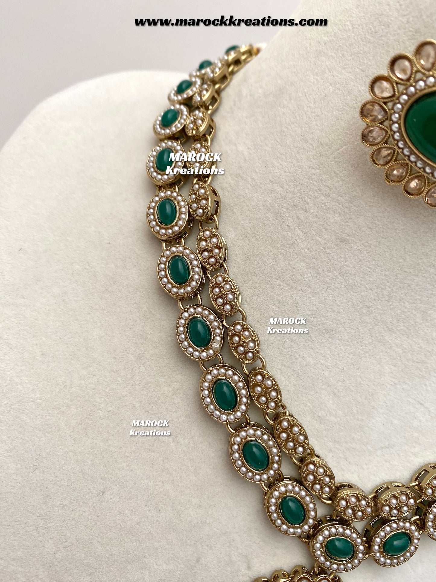 Nadira Kundan Polki double layer Necklace set