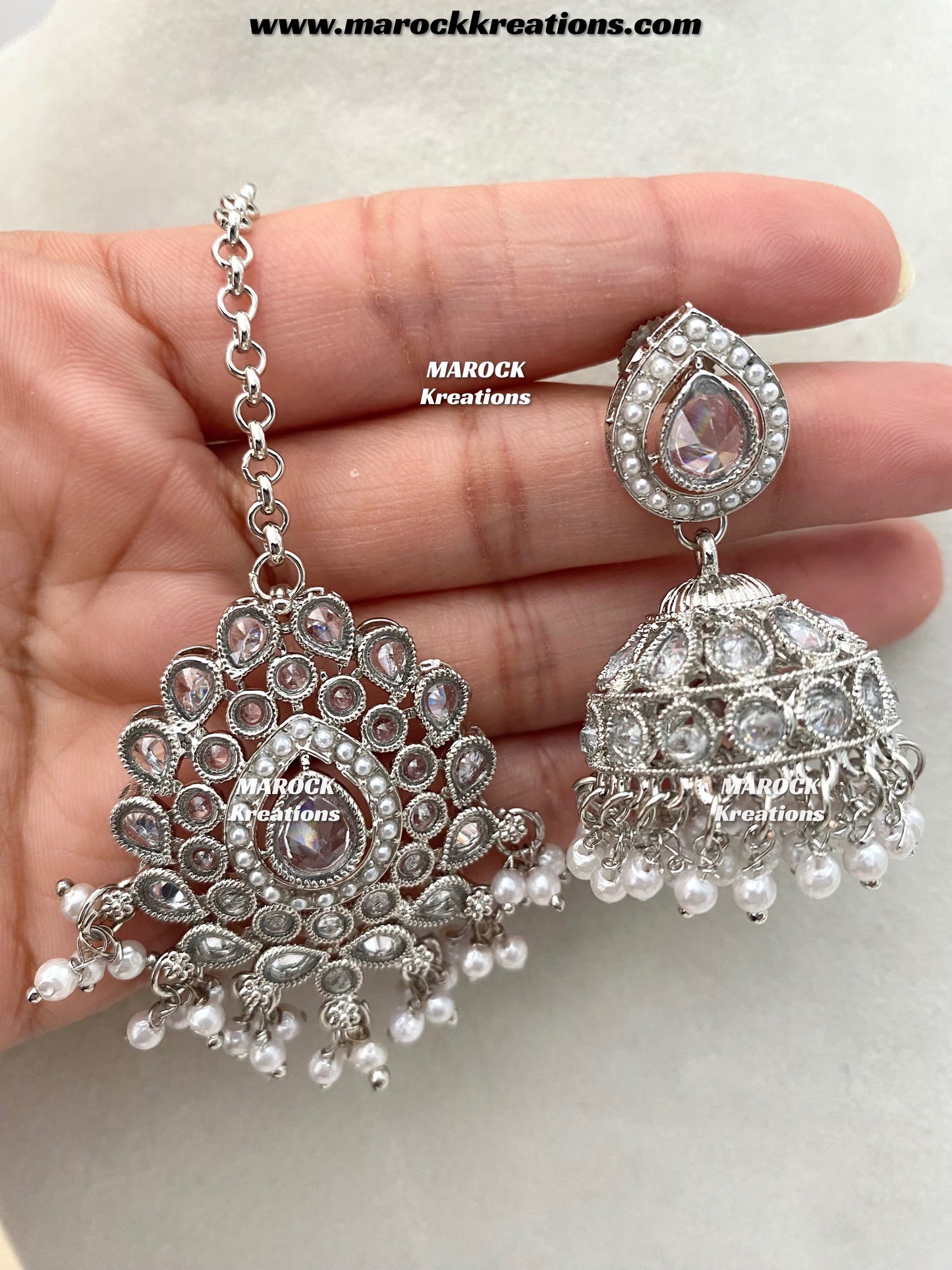Hemani Polki Silver Necklace set
