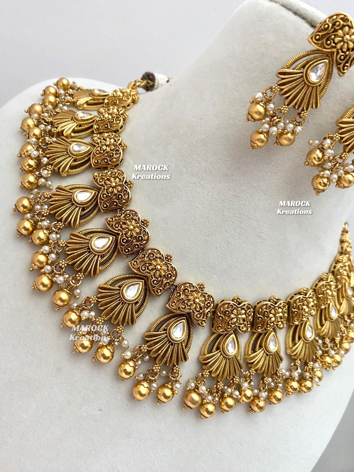 Rakul Premium Quality Gold plated Kundan Necklace set