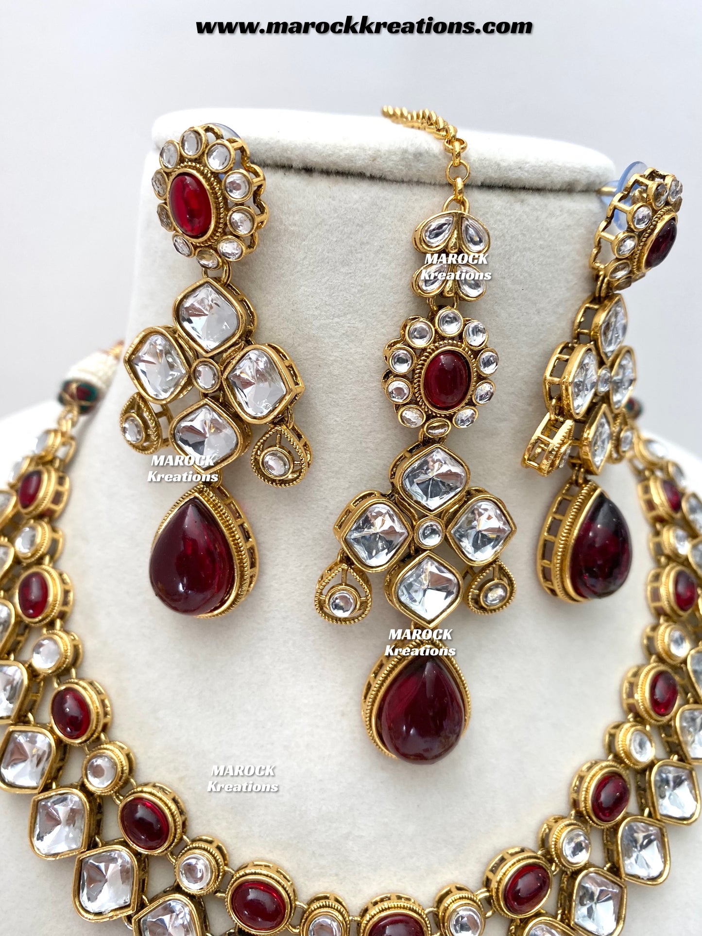 Romana Premium Quality Kundan Statement Necklace set