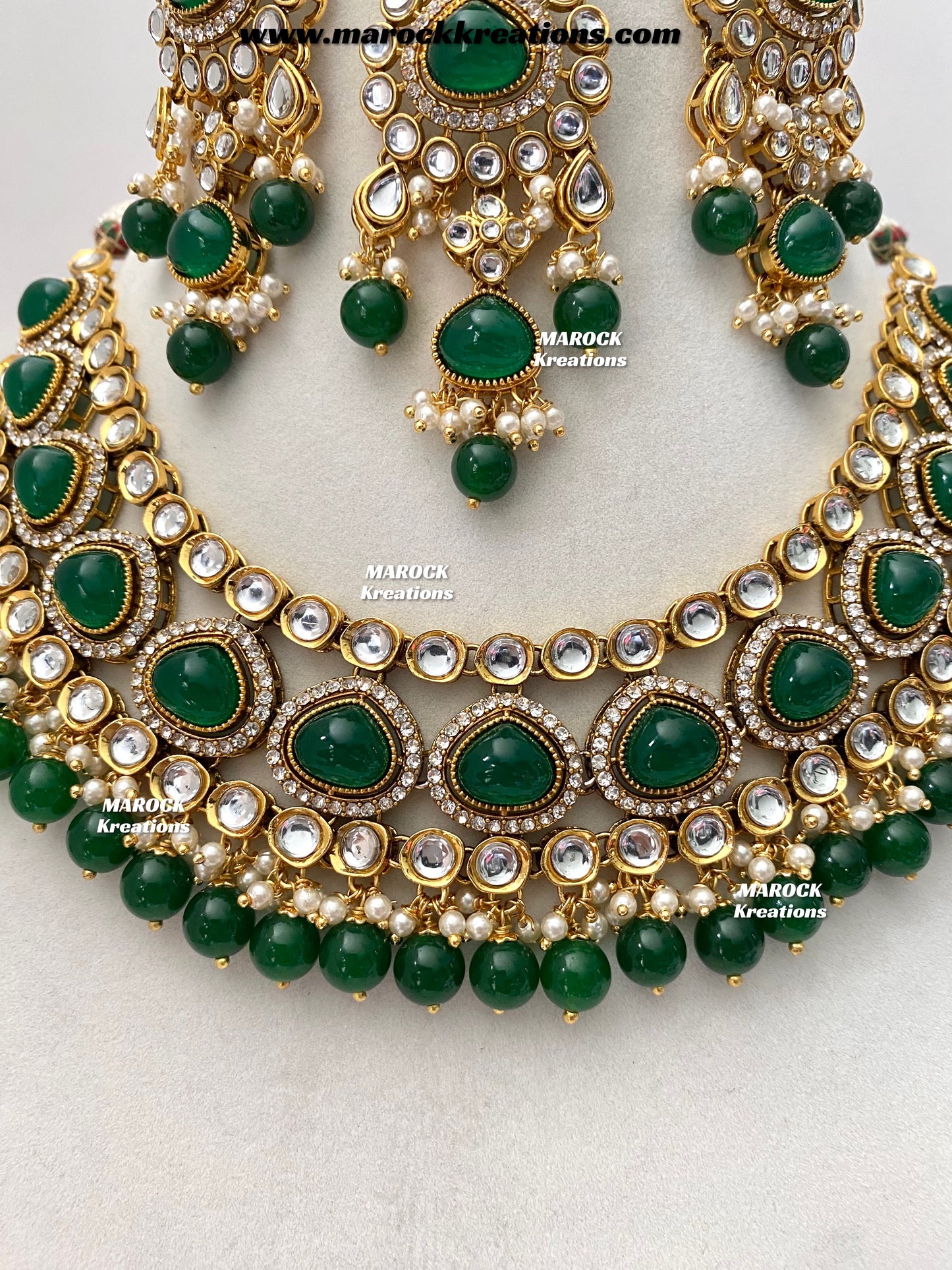 Harsha Premium Quality Kundan and Monalisa stone Statement Necklace set