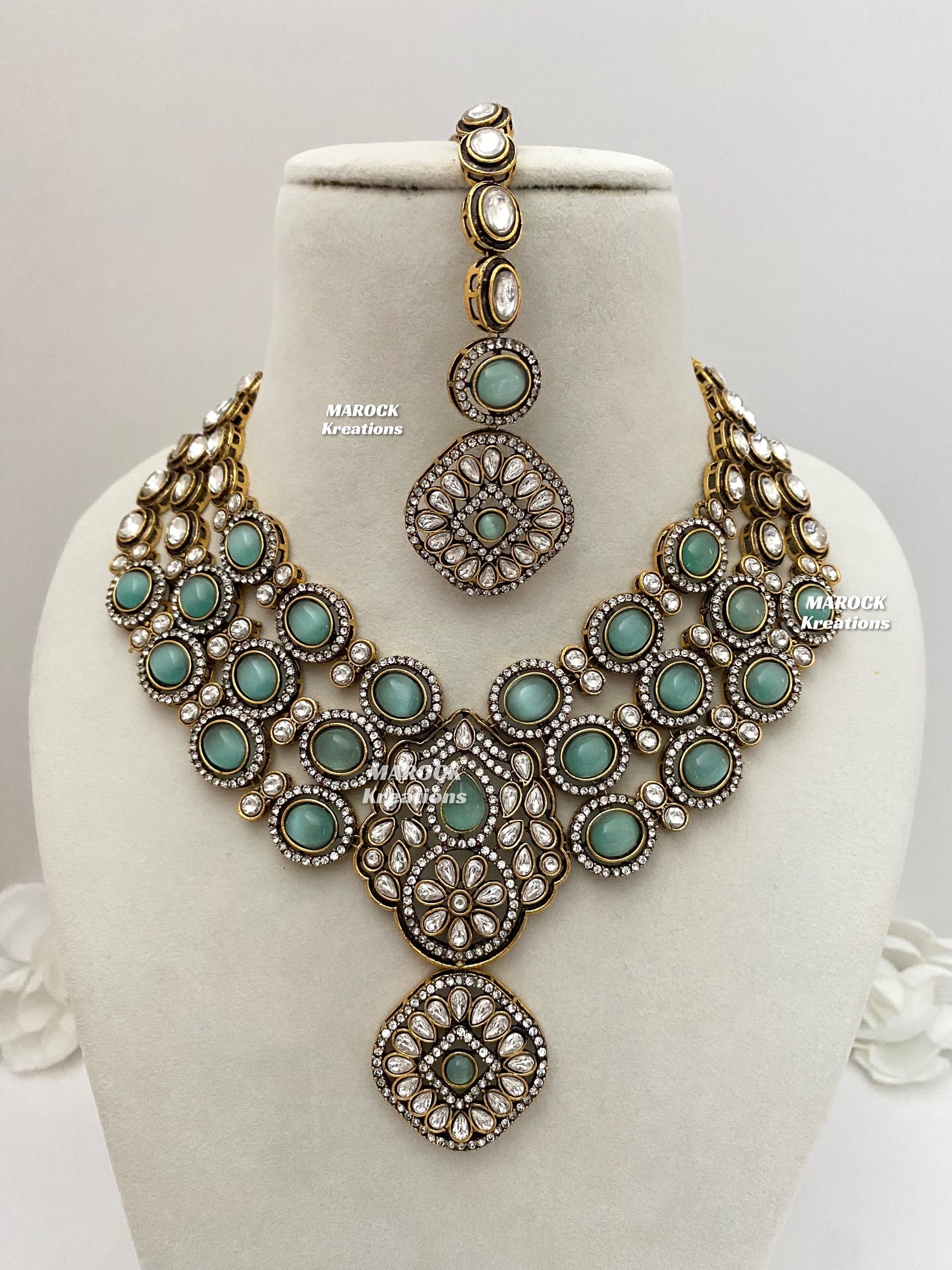 Jessie Tyani inspired Victorian Kundan Statement Necklace set