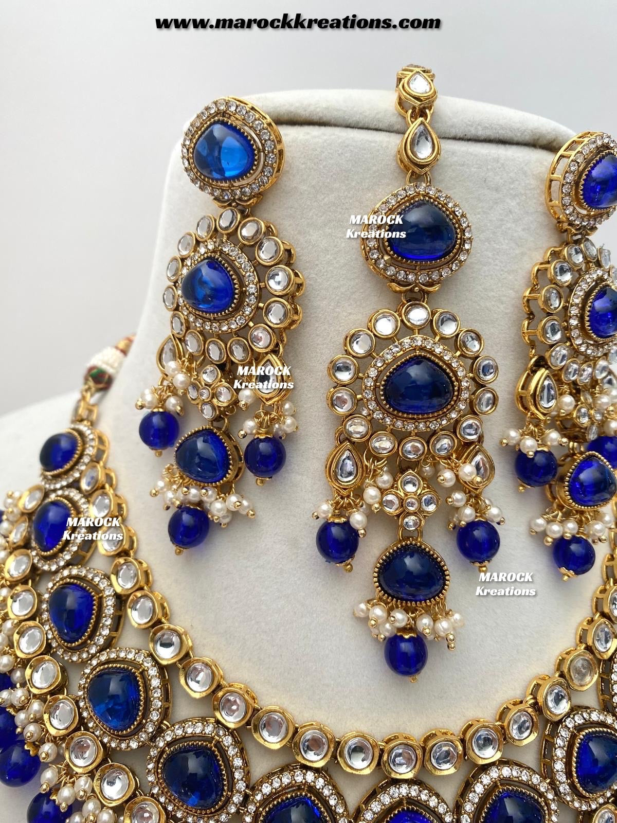 Harsha Premium Quality Kundan and Monalisa stone Statement Necklace set