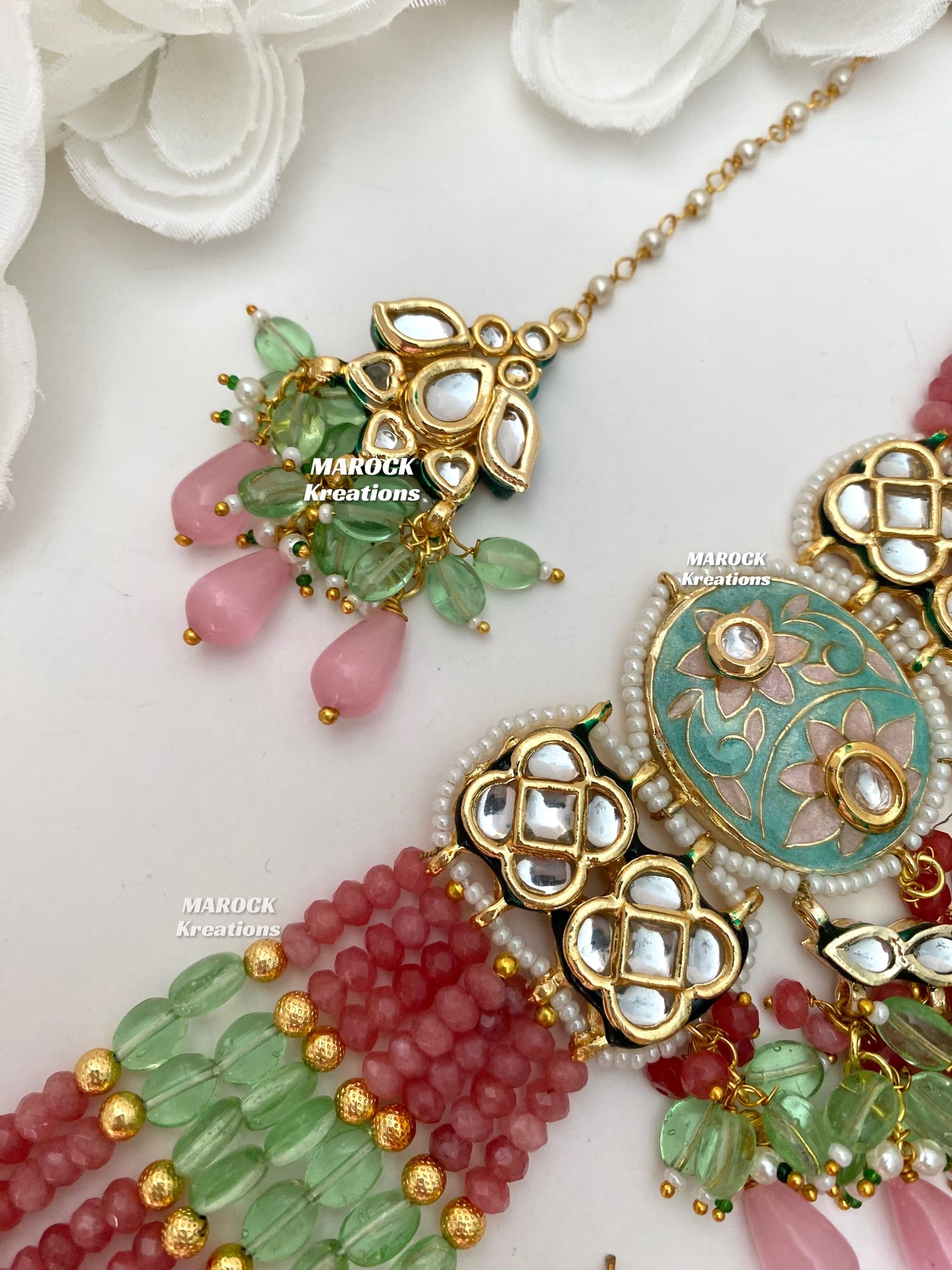 Brinda Premium Quality Kundan Meenakari Statement Choker set