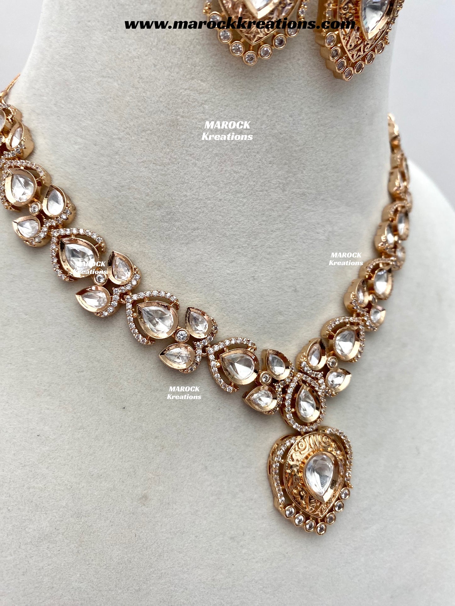 Ranchi Premium Quality Tyani inspired Gold plated statement necklace set