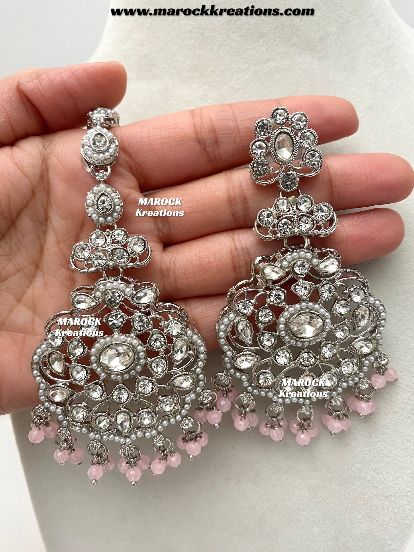 Silver Stone Necklace set