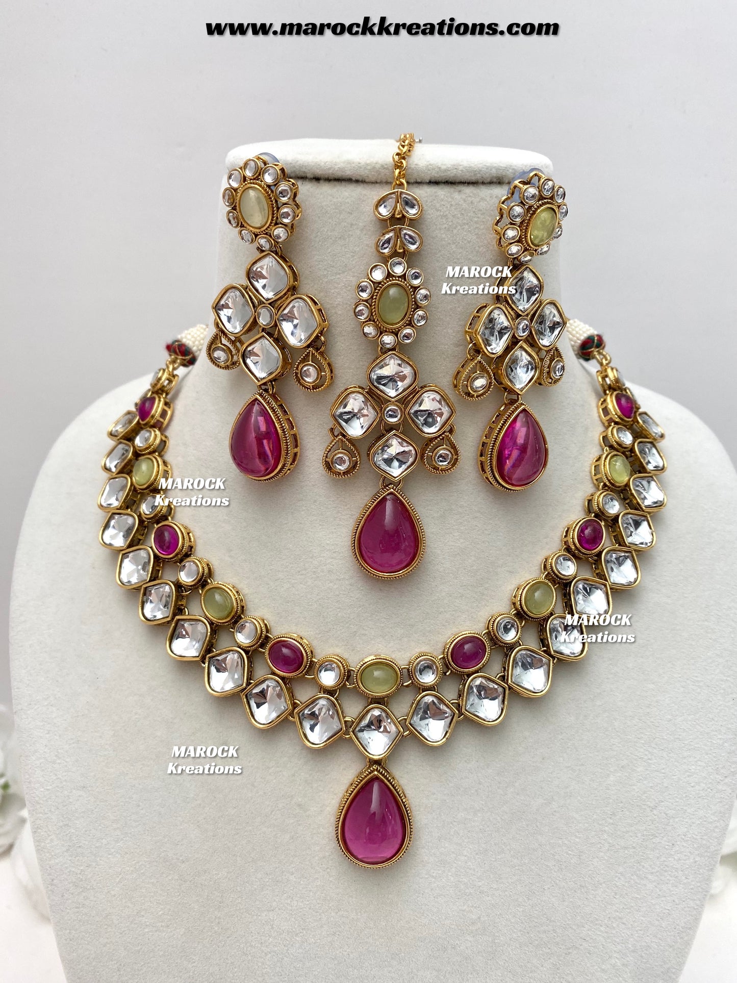 Romana Premium Quality Kundan Statement Necklace set