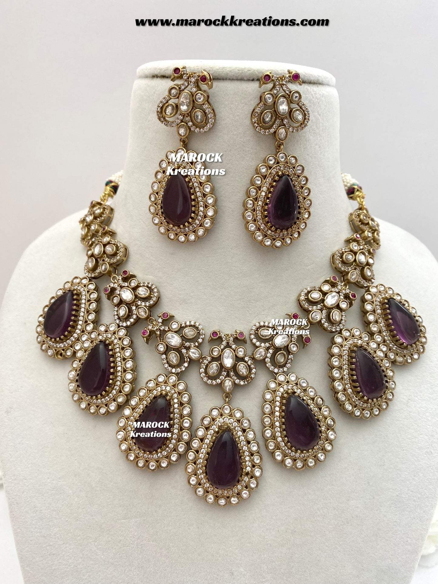 Roselina Sabyasachi inspired Premium Quality Moissanite Kundan Statement Necklace set