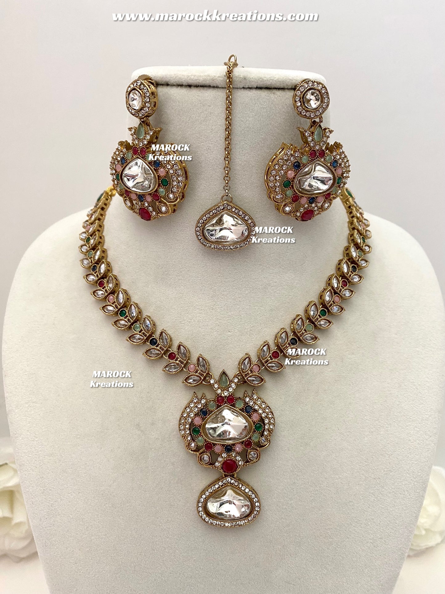 Laila Premium Quality Kundan Polki Statement Choker set