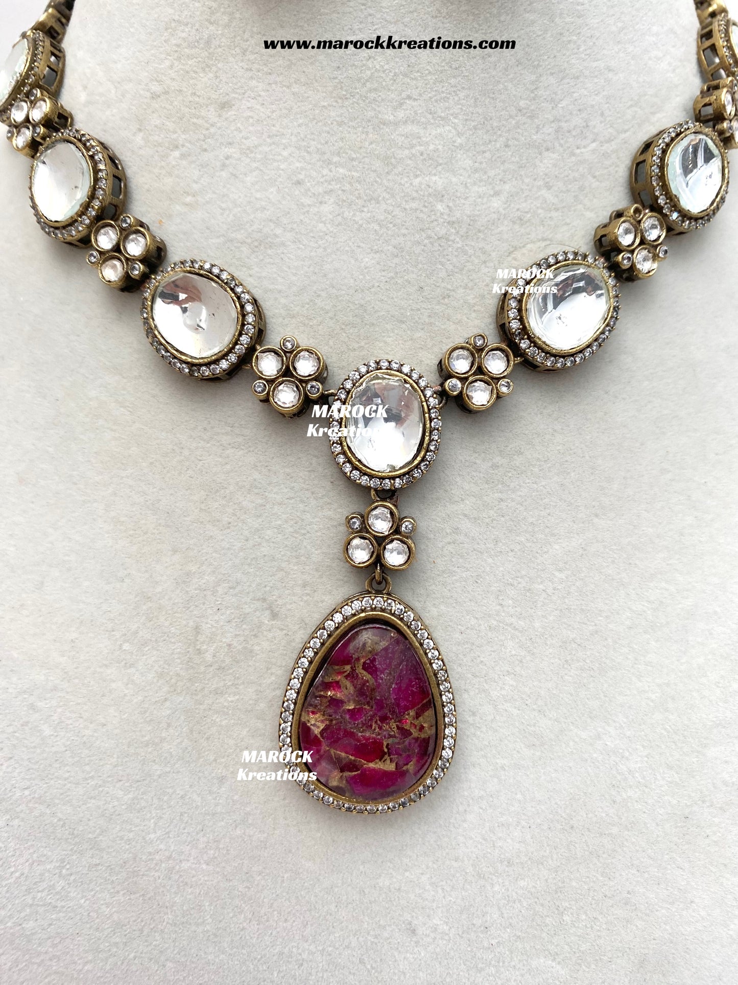 Sanjida Tyani inspired Victorian Kundan Statement Necklace set