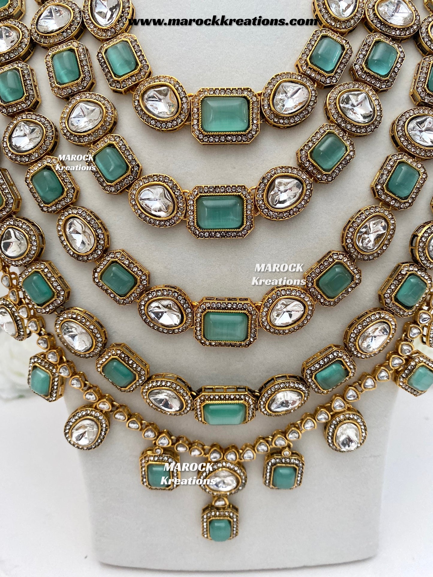 Samira Premium Quality Kundan Multi layer statement Rani haar set