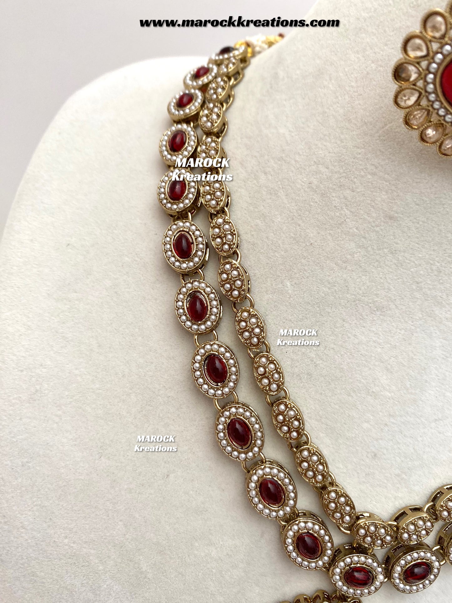 Nadira Kundan Polki double layer Necklace set