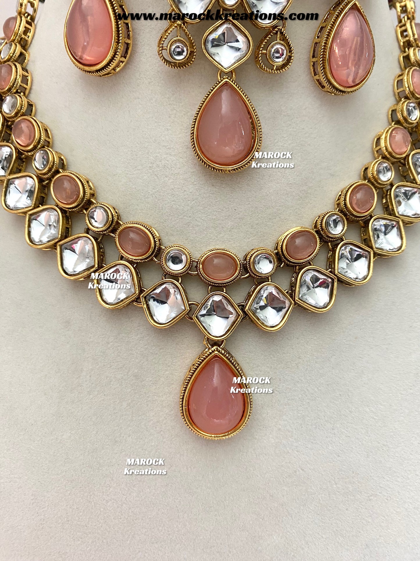 Romana Premium Quality Kundan Statement Necklace set