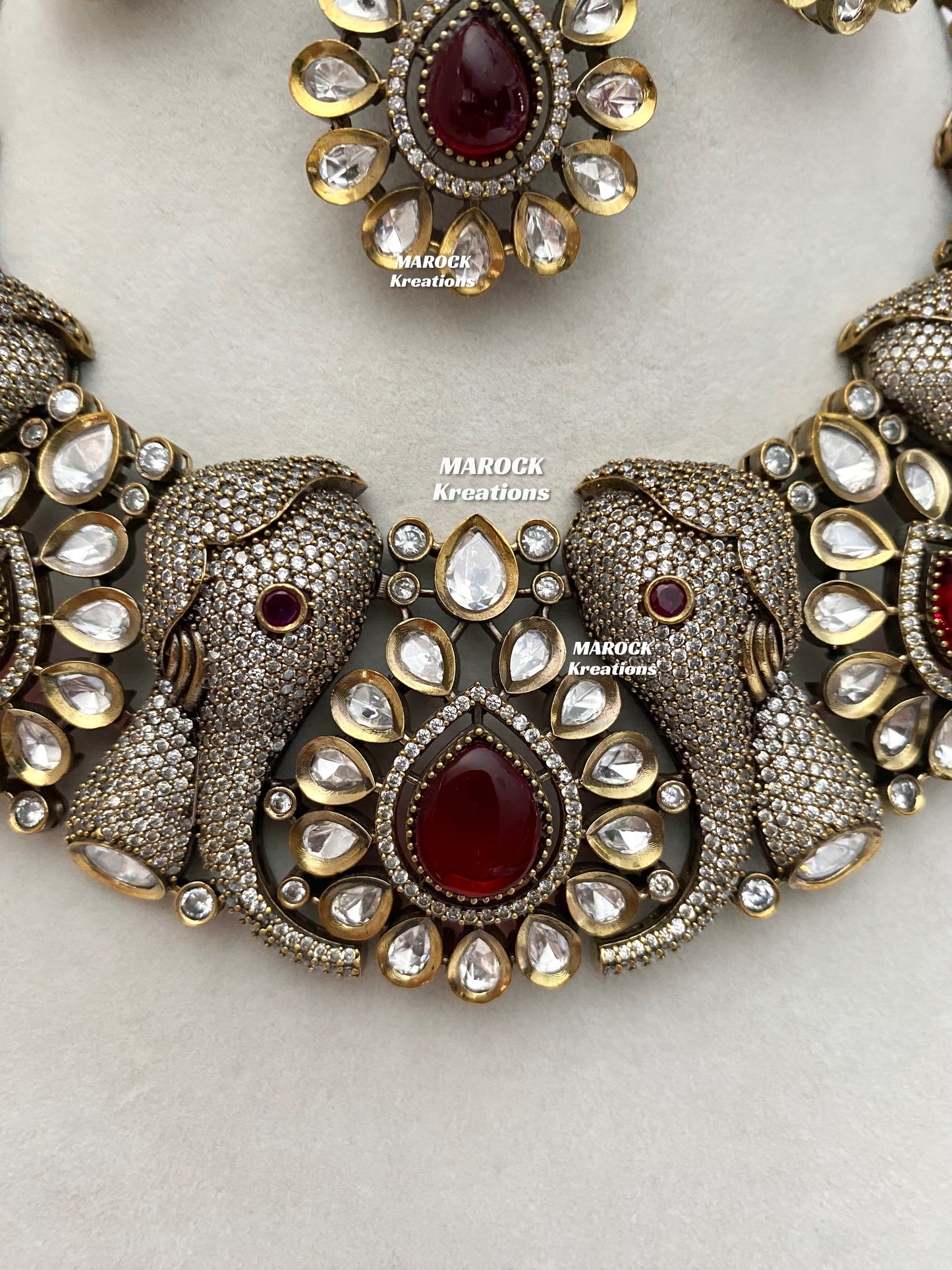 Aarohi Sabyasachi inspired Premium Quality Moissanite Kundan Statement Necklace set