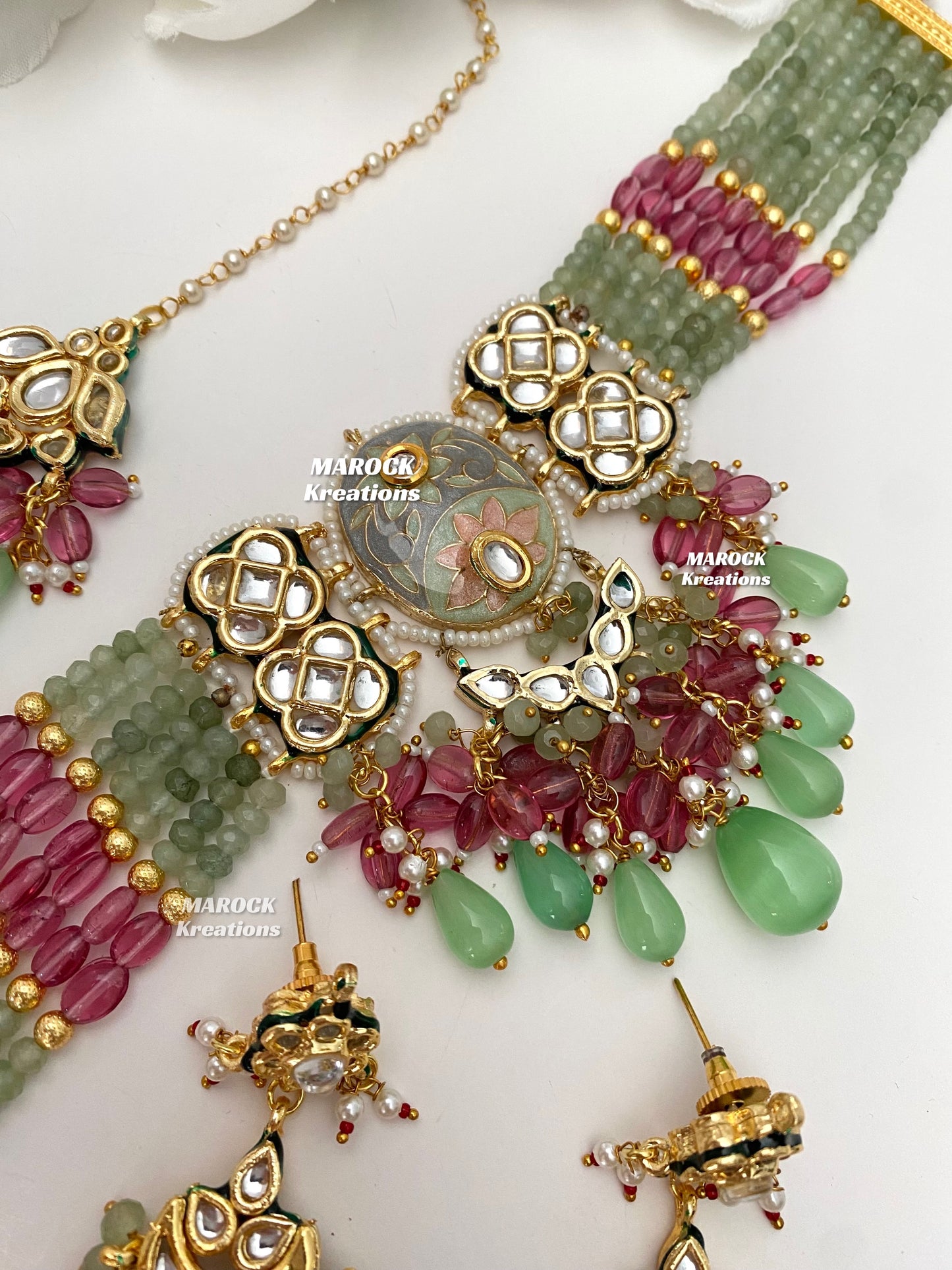 Brinda Premium Quality Kundan Meenakari Statement Choker set