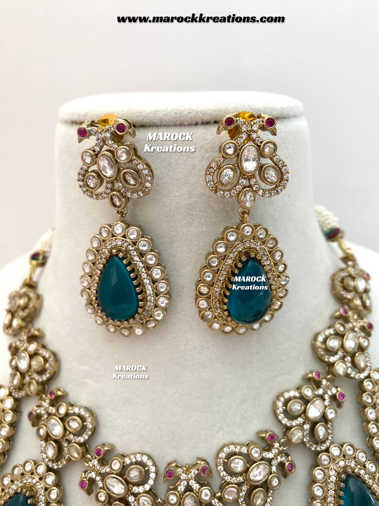 Roselina Sabyasachi inspired Premium Quality Moissanite Kundan Statement Necklace set