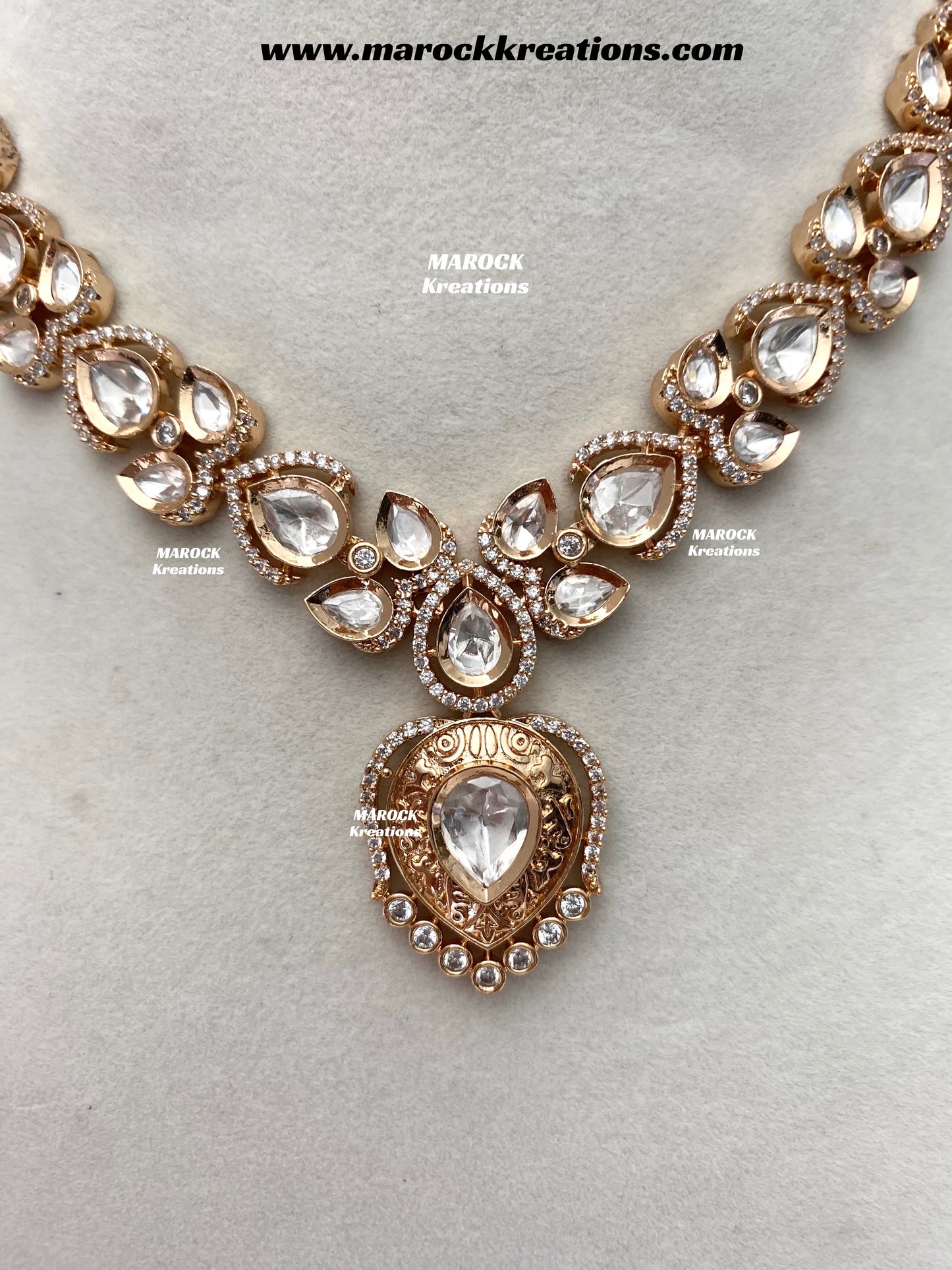 Ranchi Premium Quality Tyani inspired Gold plated statement necklace set