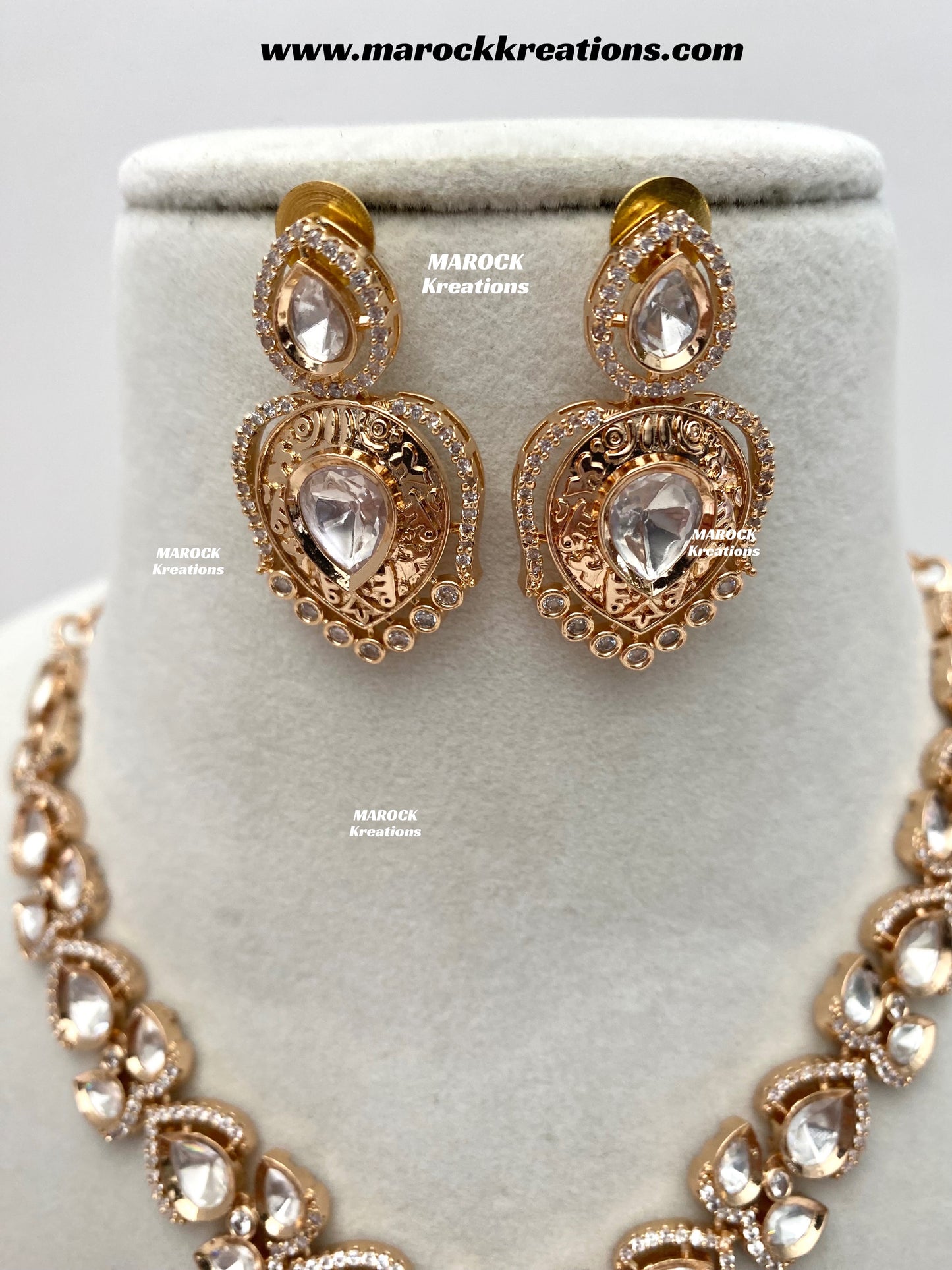 Ranchi Premium Quality Tyani inspired Gold plated statement necklace set