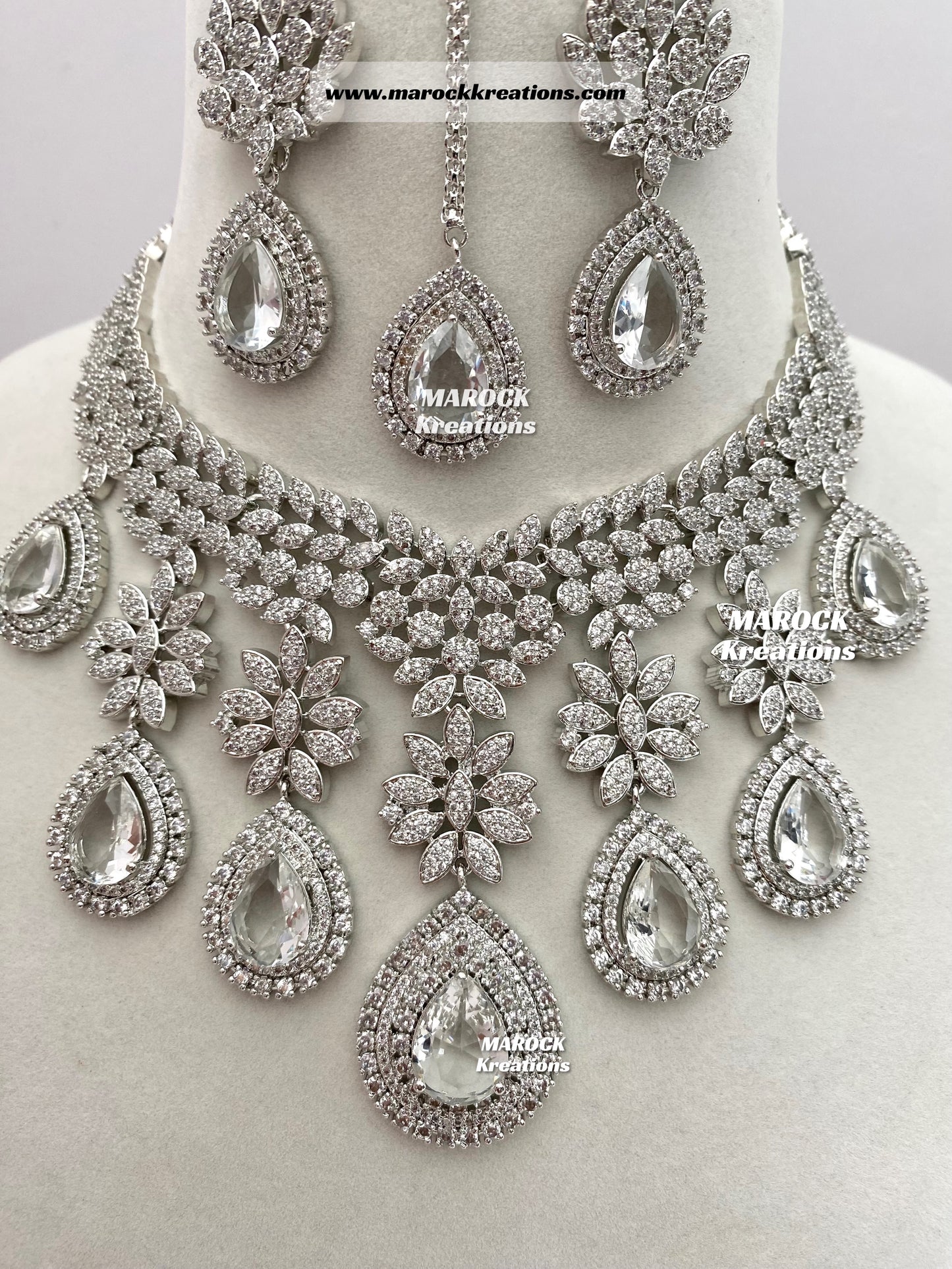 American Diamond Statement Necklace set