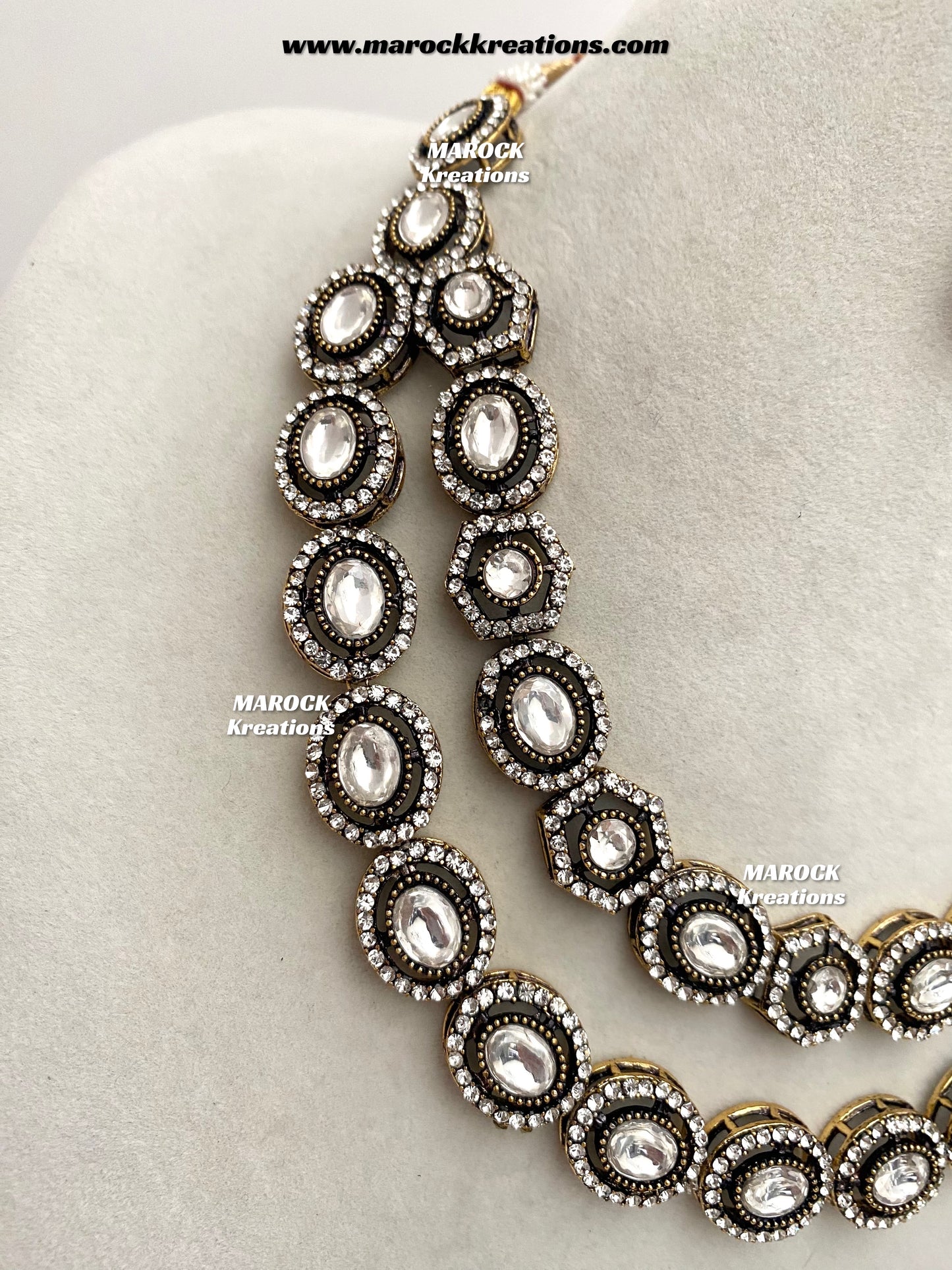 Sheenam Victorian Kundan Double layer Necklace set