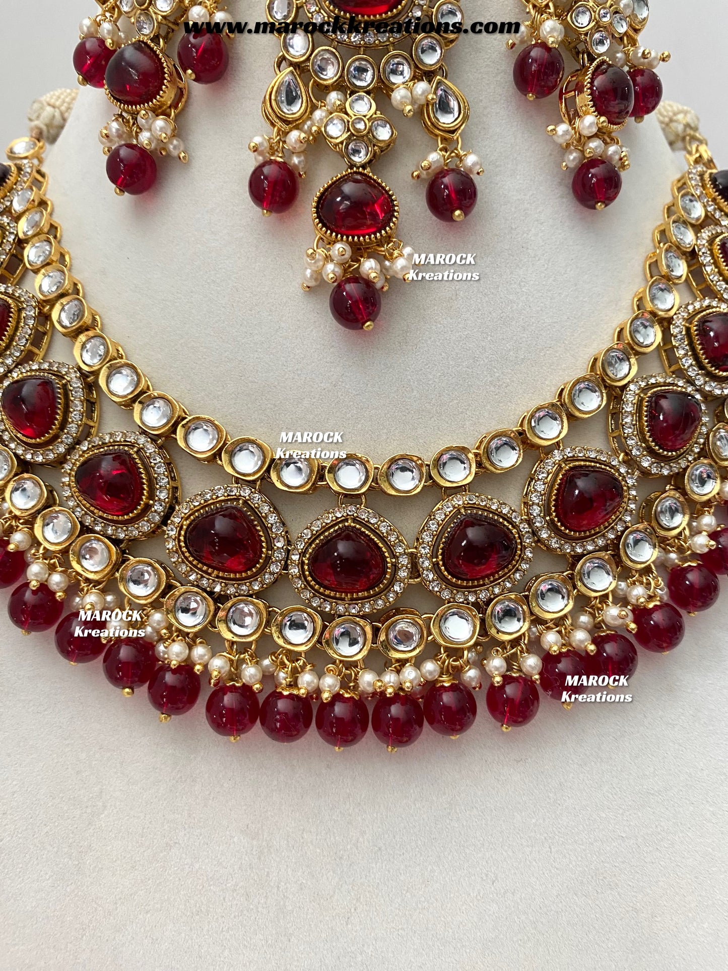 Harsha Premium Quality Kundan and Monalisa stone Statement Necklace set