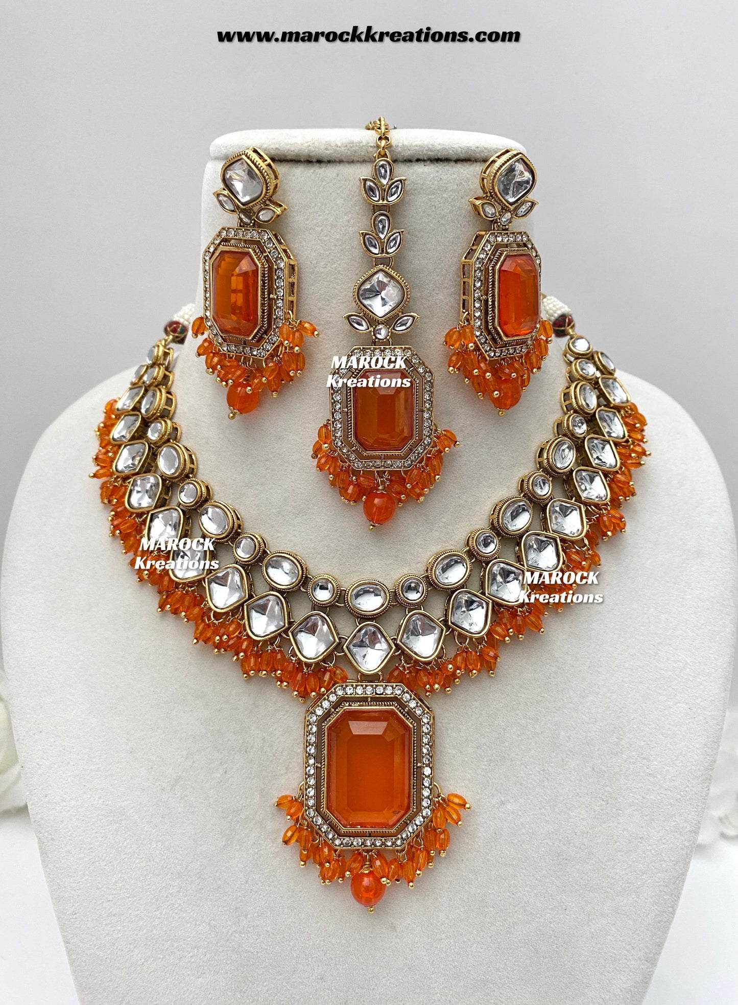 Shabnam Premium Quality Kundan Statement Necklace set