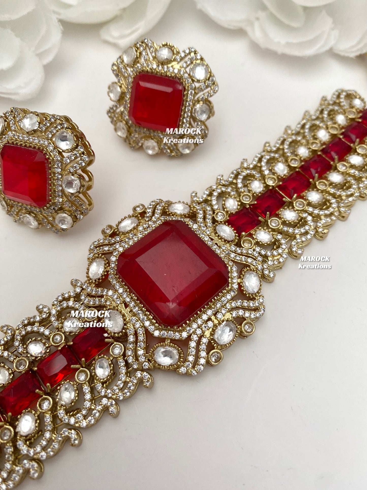 Paloma Sabyasachi inspired Premium Quality Moissanite Kundan and American Diamond choker set