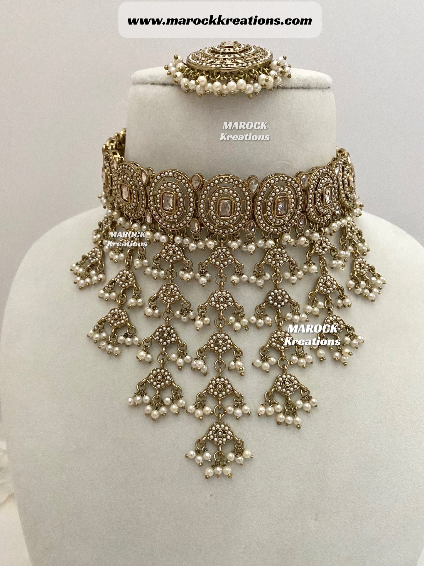 Gia Polki statement Waterfall Choker set