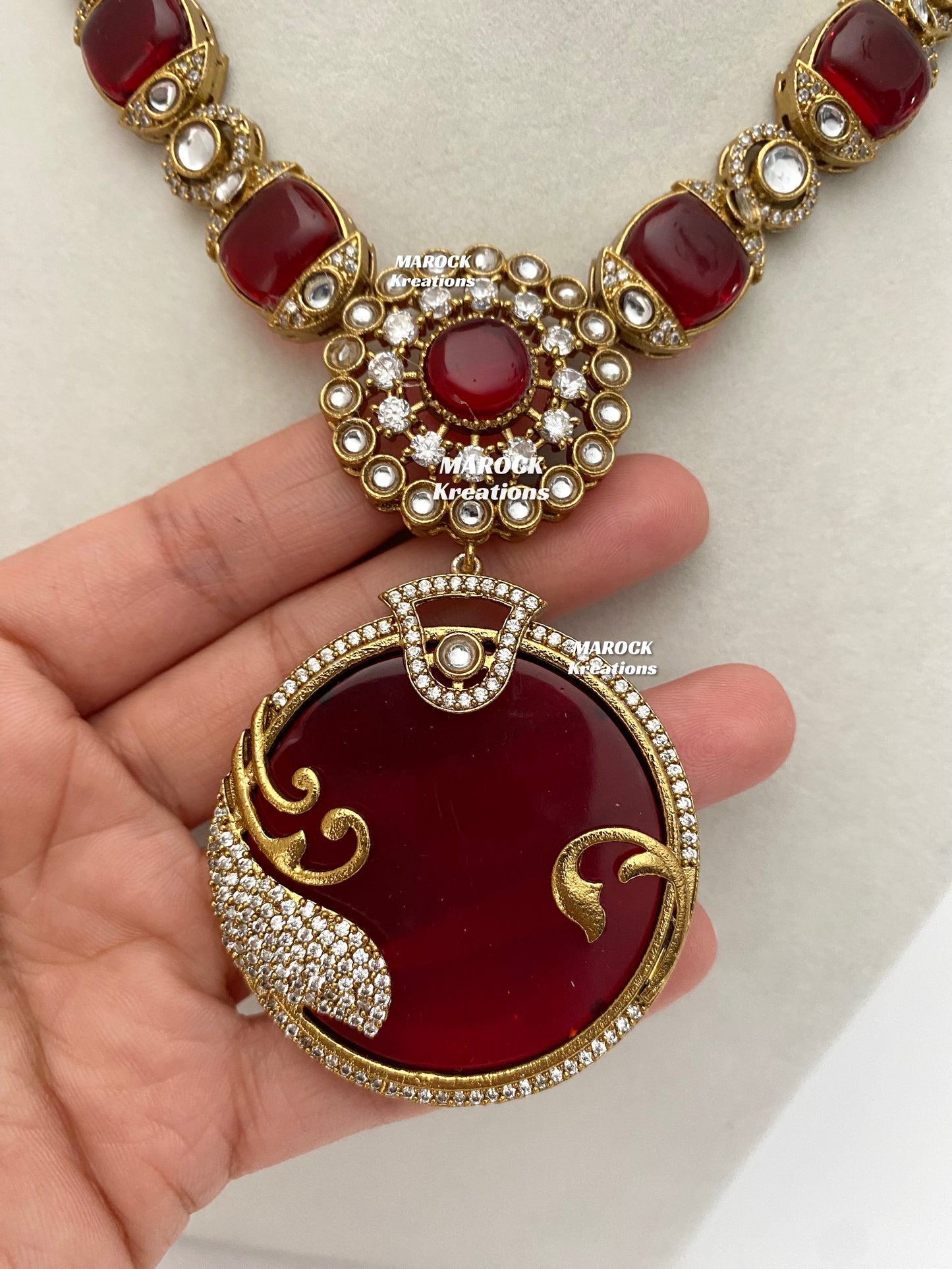 Haniya Sabyasachi inspired Premium Quality Moissanite Kundan Statement Necklace set