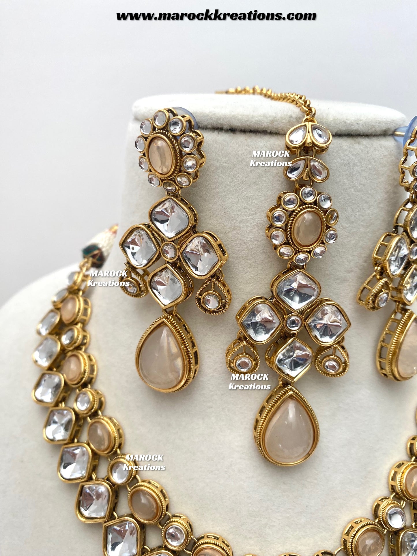 Romana Premium Quality Kundan Statement Necklace set