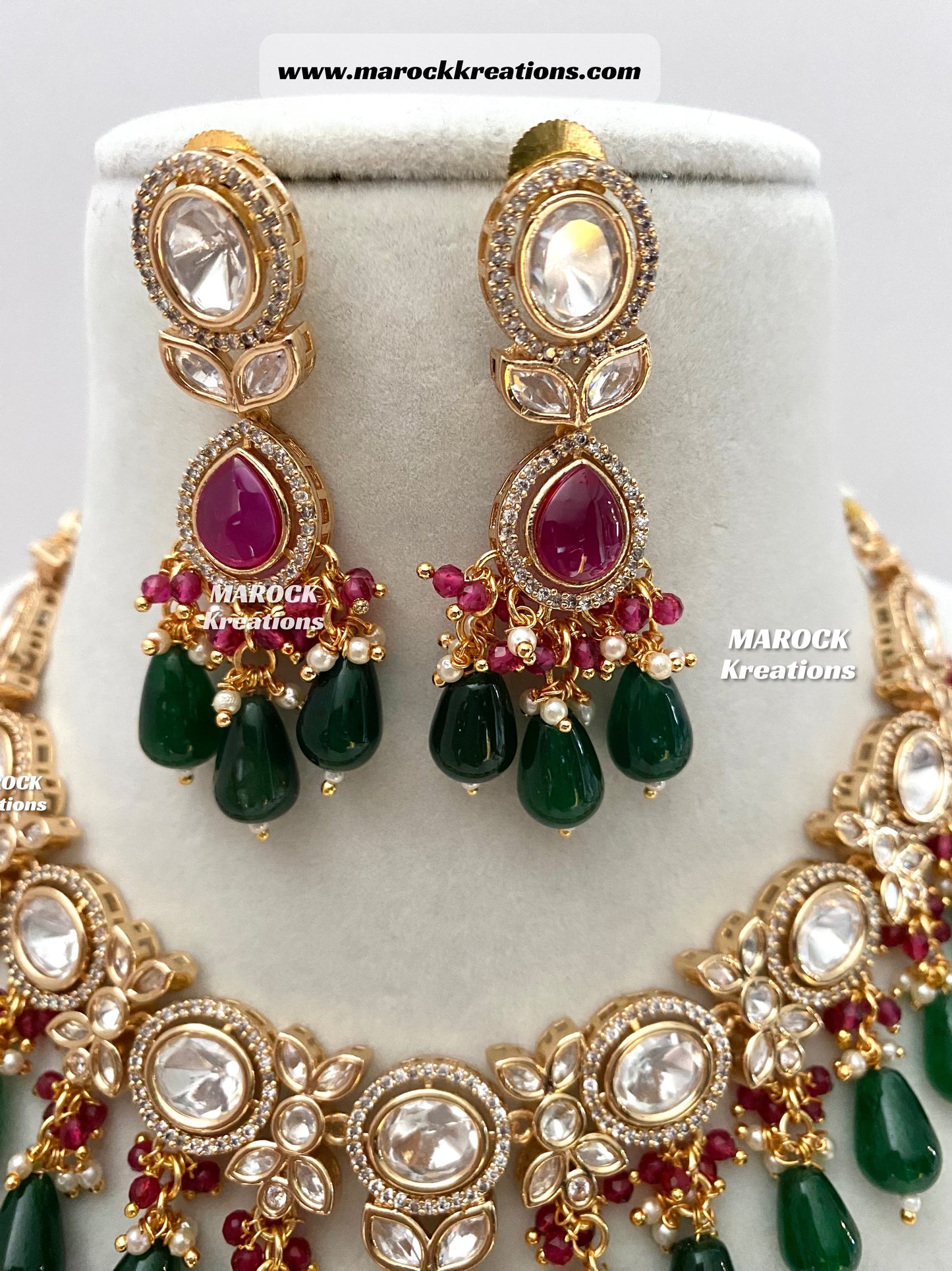 Premium Quality Tyani inspired Kundan gold plated Necklace set