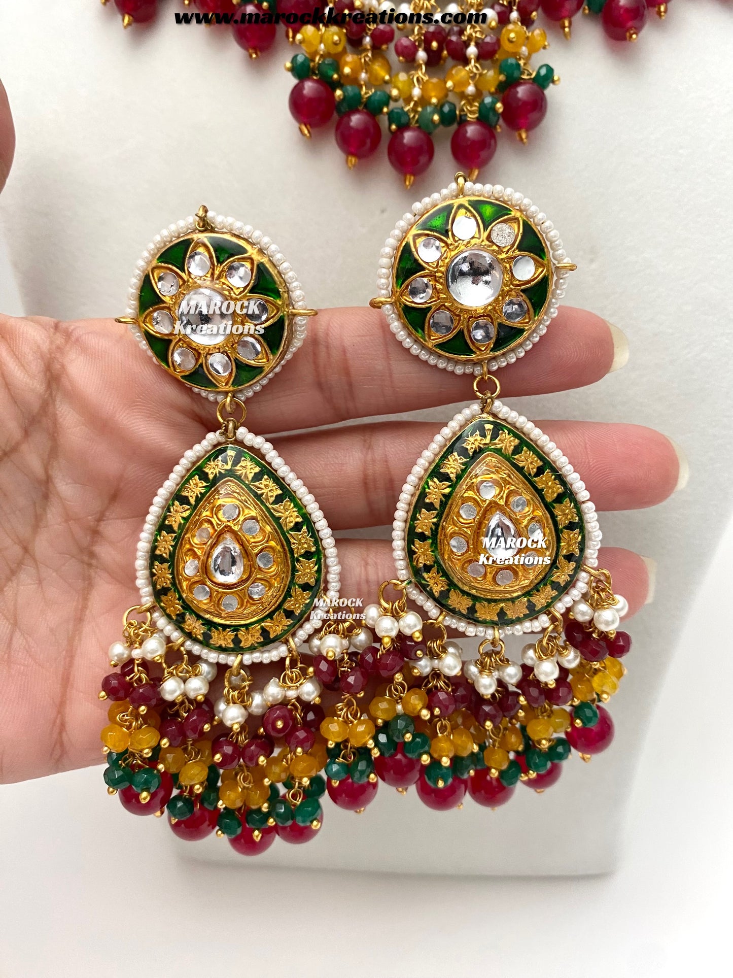 Jannat Premium Quality Kundan Meenakari Statement Choker set