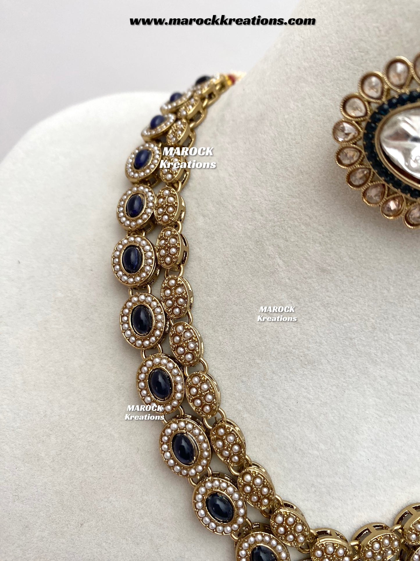 Nadira Kundan Polki double layer Necklace set