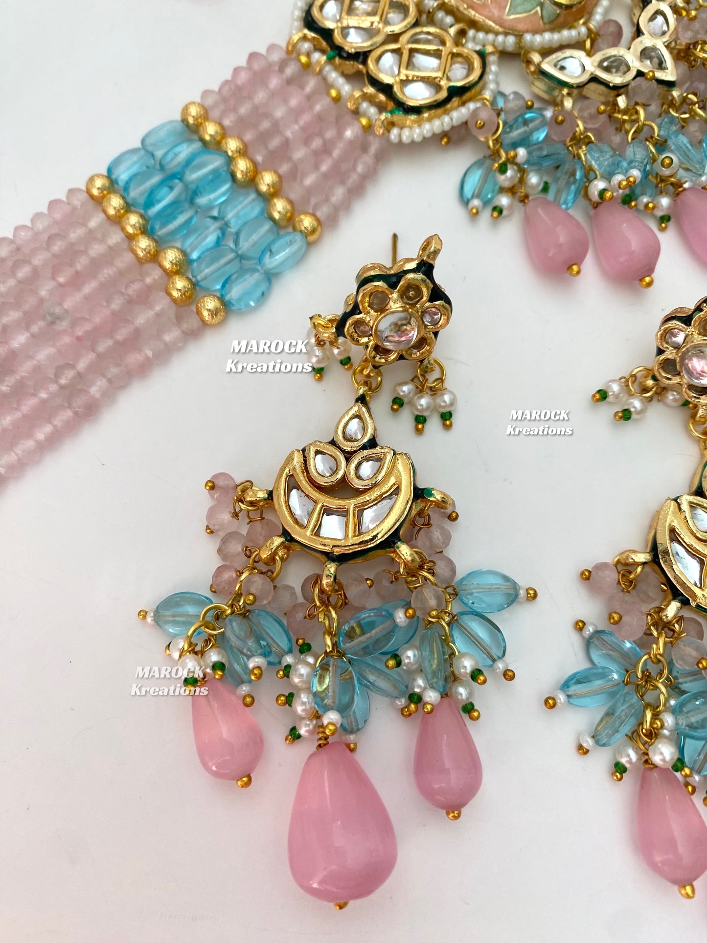 Brinda Premium Quality Kundan Meenakari Statement Choker set