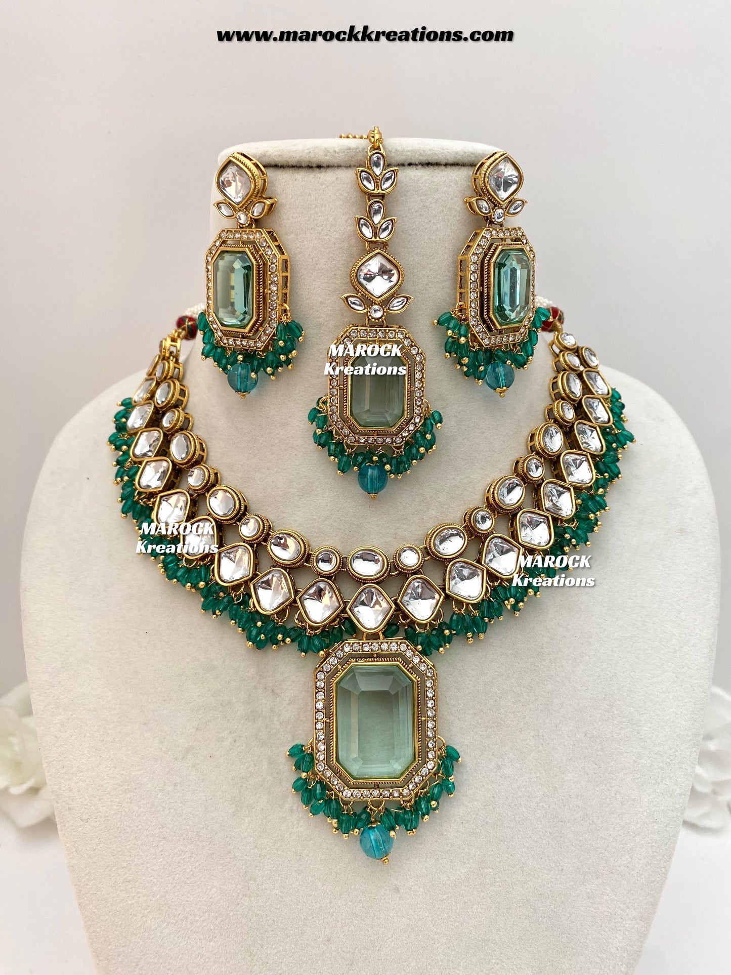 Shabnam Premium Quality Kundan Statement Necklace set