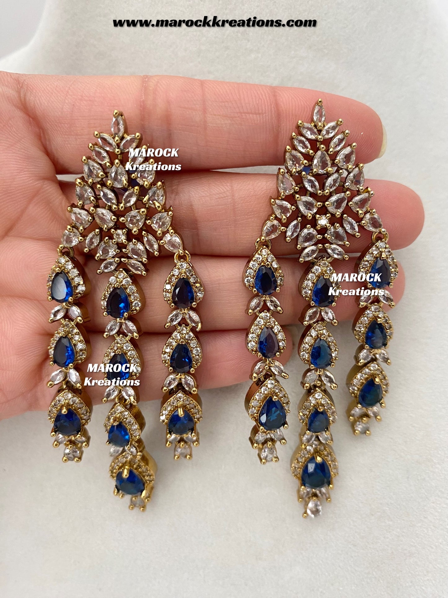 Naima Antique Gold American diamond Statement Necklace set