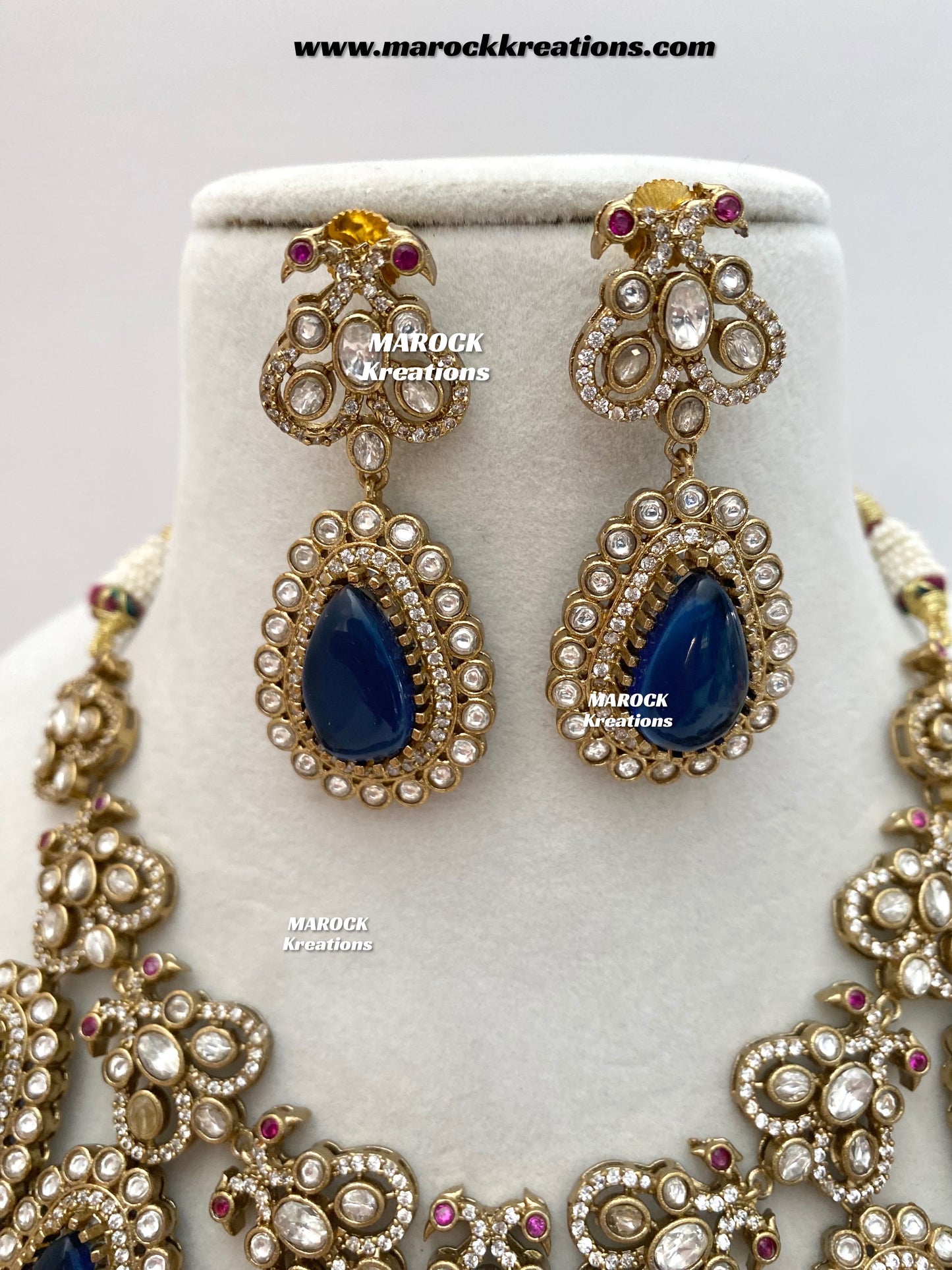 Roselina Sabyasachi inspired Premium Quality Moissanite Kundan Statement Necklace set