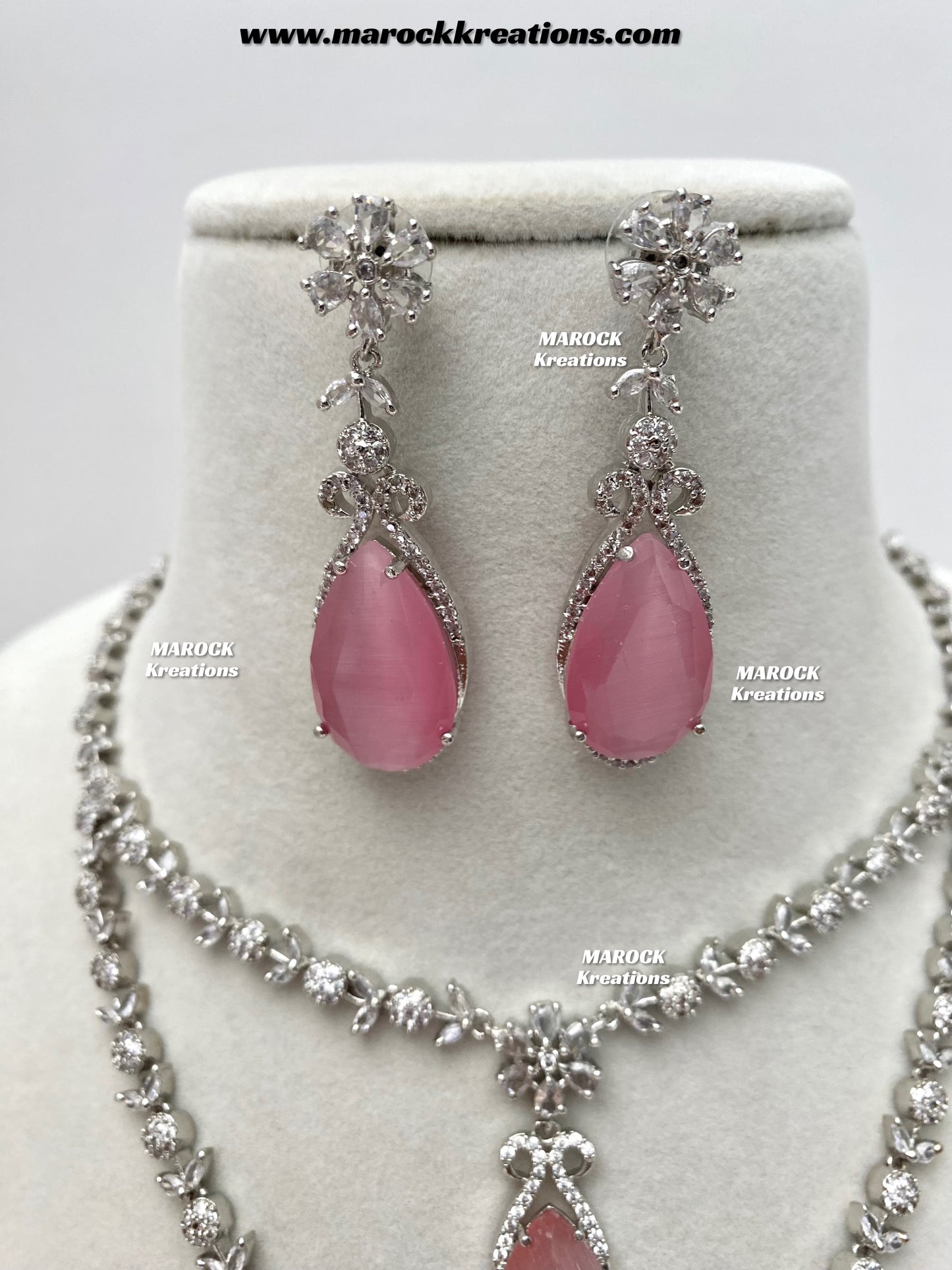 Lauren Silver American Diamond Necklace set