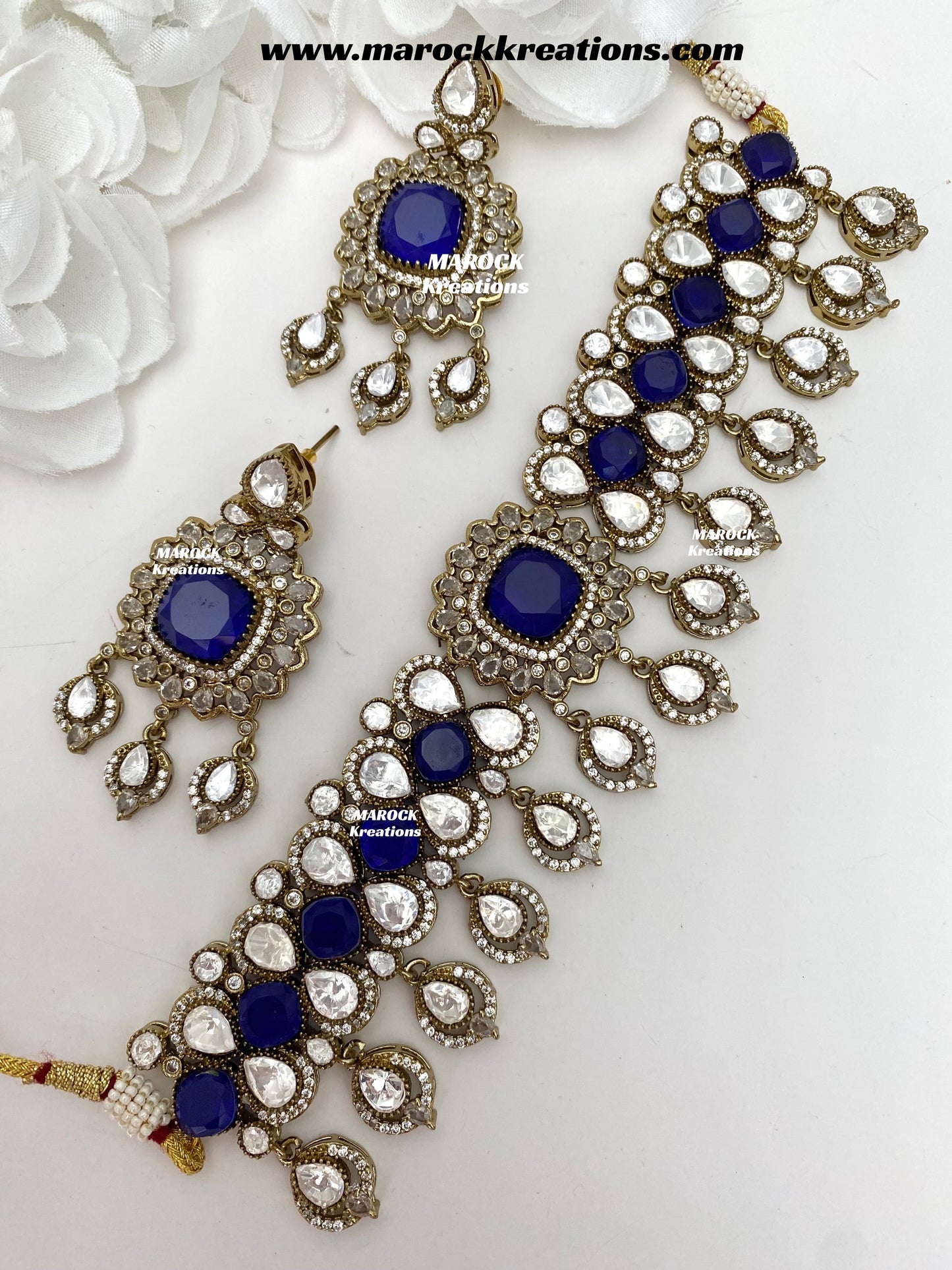 Vinny Premium Quality Moissanite Kundan Statement choker set