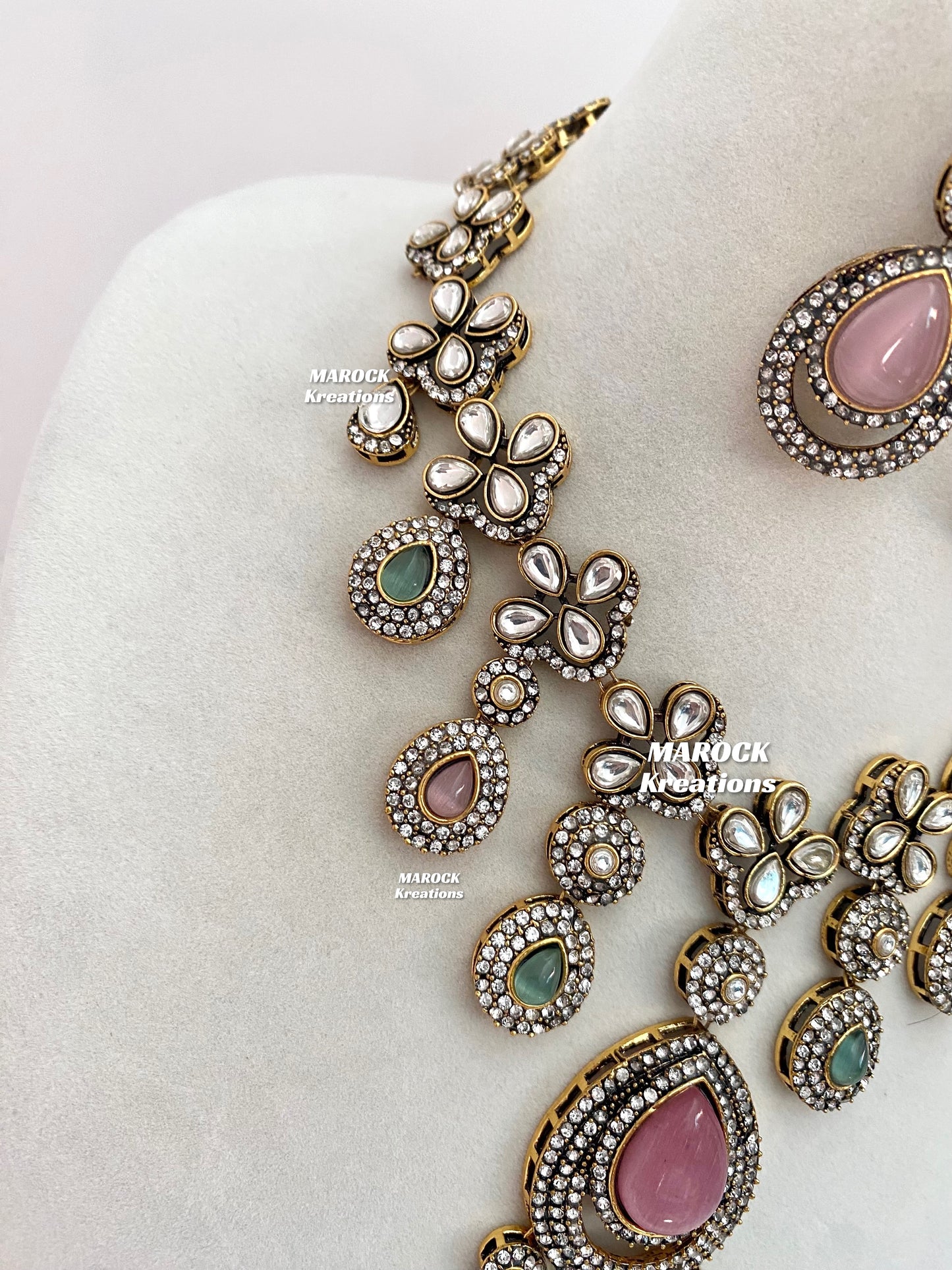 Sanjna Victorian Kundan Statement Necklace set