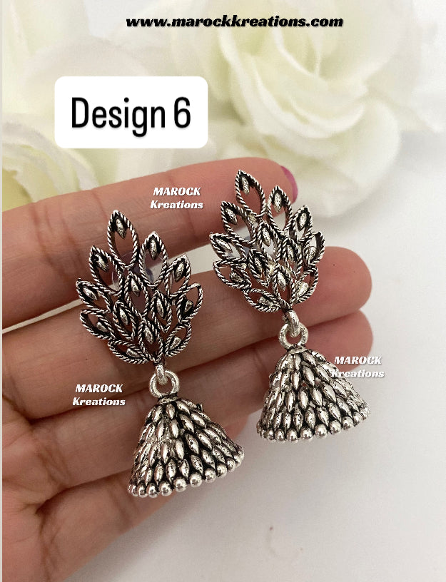 Paola Oxidized Mini Jhumki Earrings