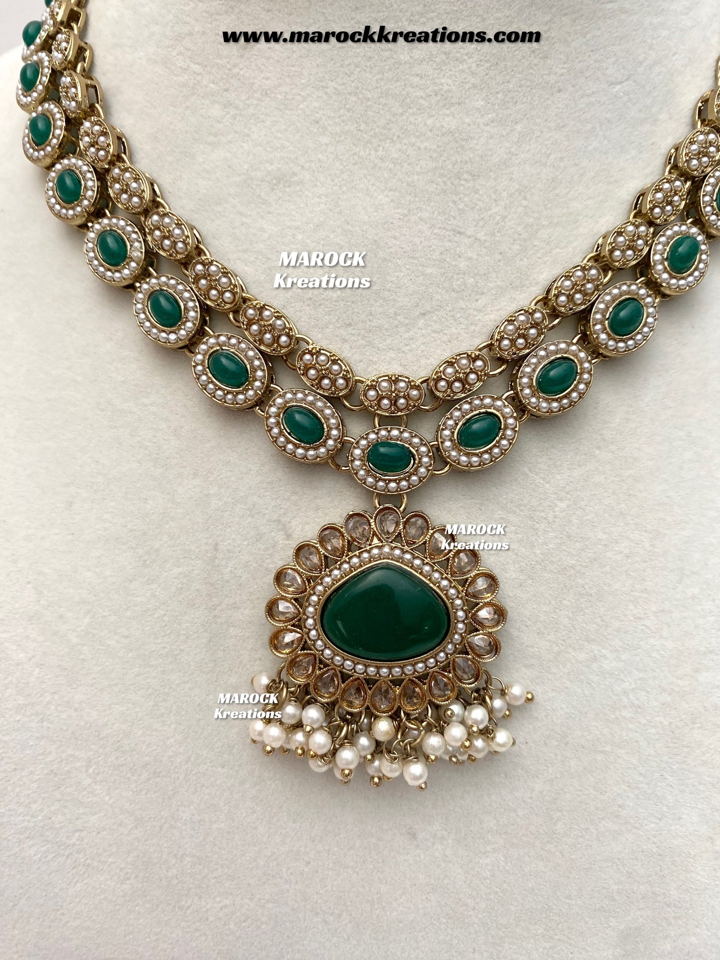Nadira Kundan Polki double layer Necklace set