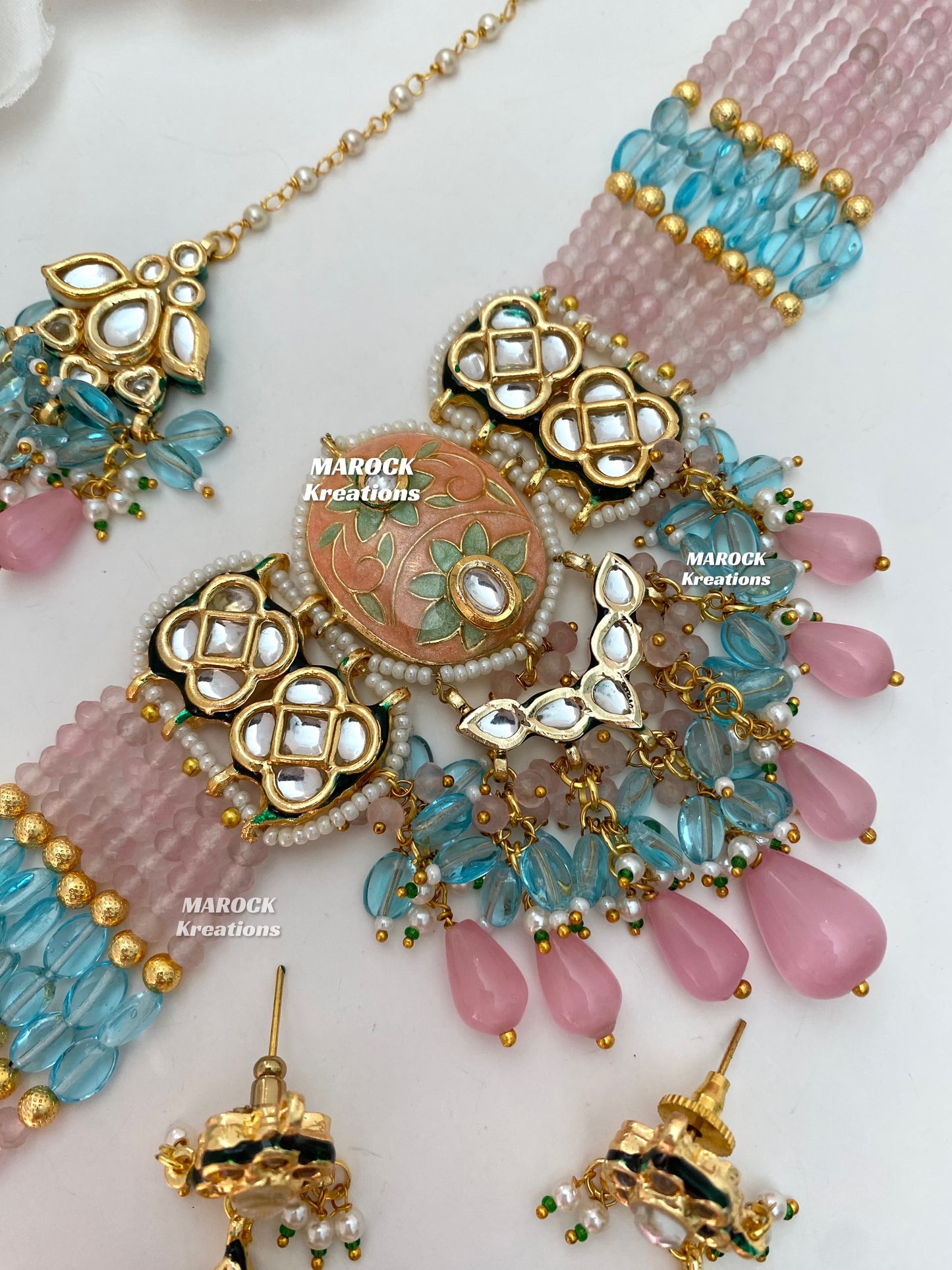 Brinda Premium Quality Kundan Meenakari Statement Choker set