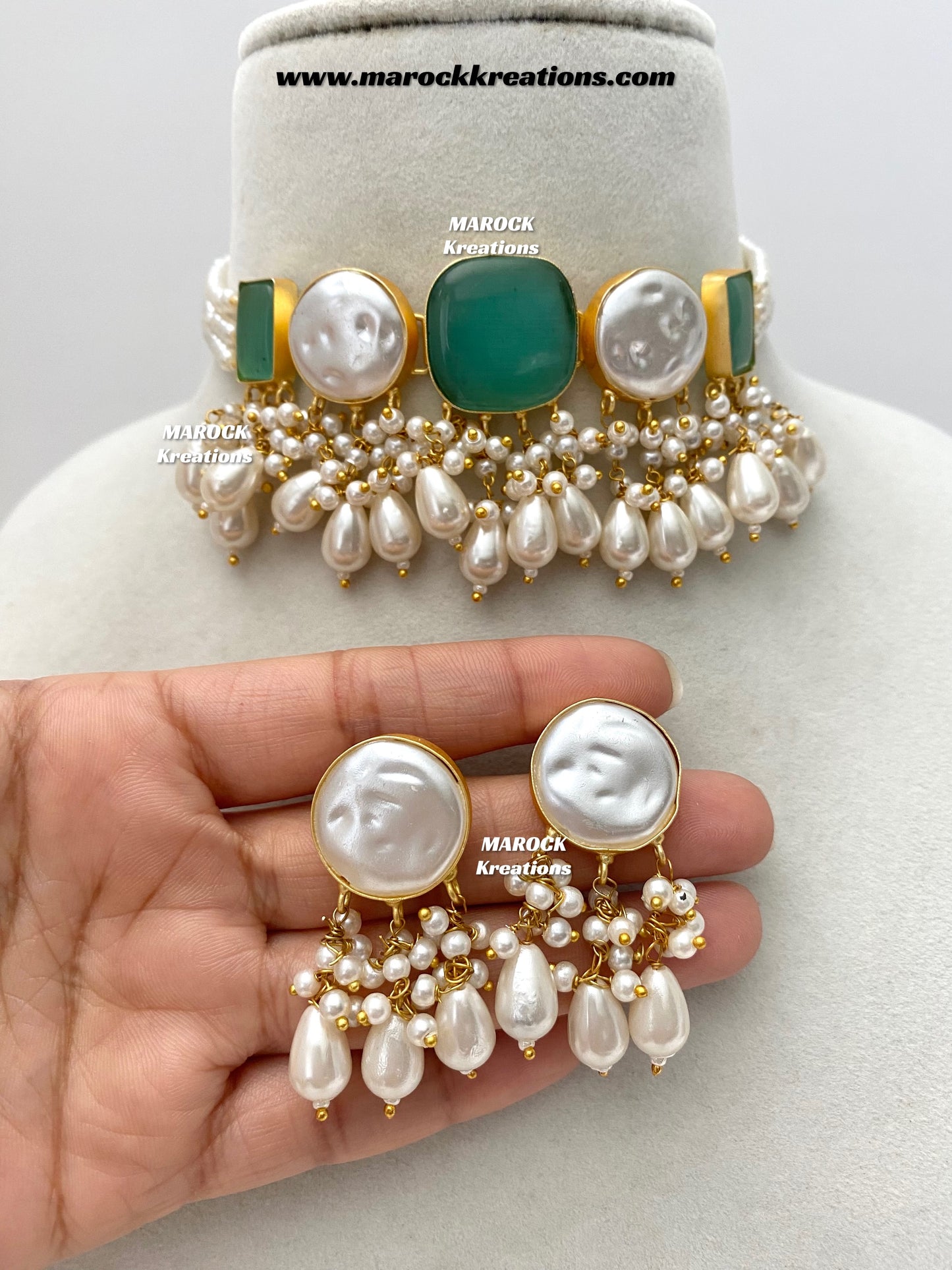 Adviti Mother of pearls Statement choker set