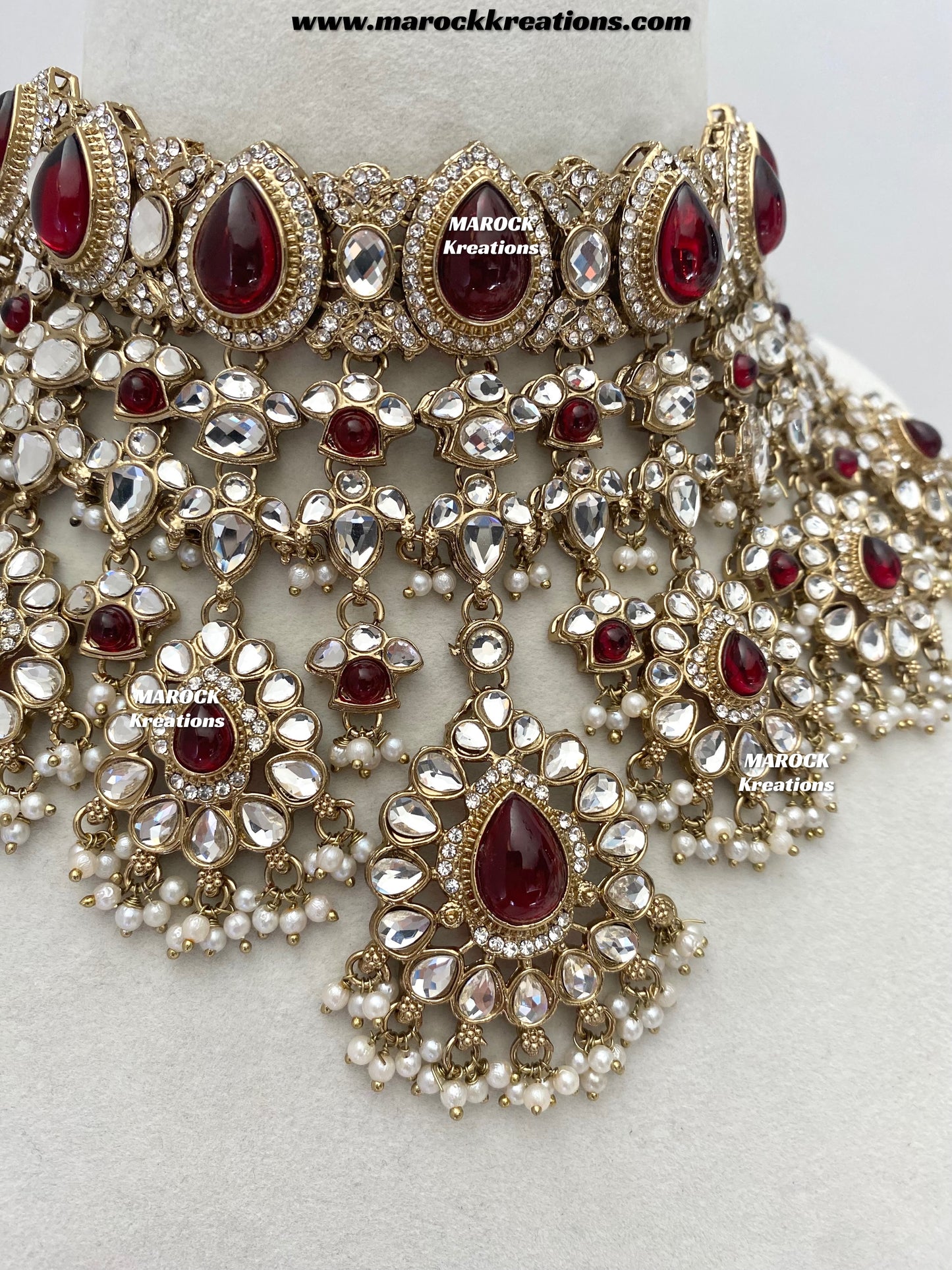 Lisha Uncut Polki Statement Necklace set/Bridal set