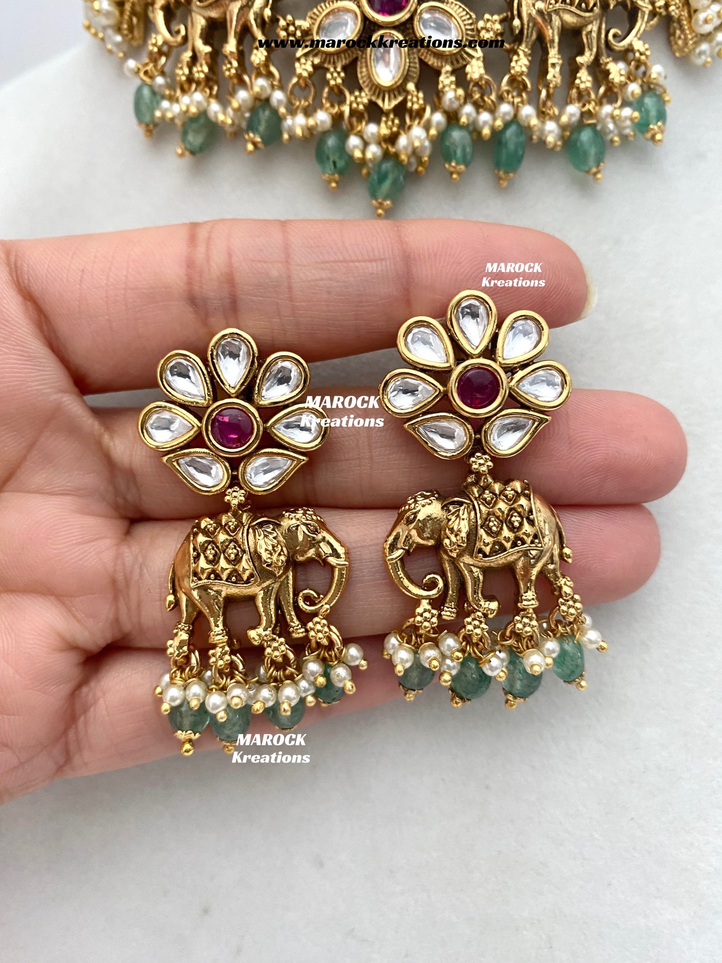 Rashmika Premium Quality exclusive Gold Plated Meenakari Rajwadi choker set