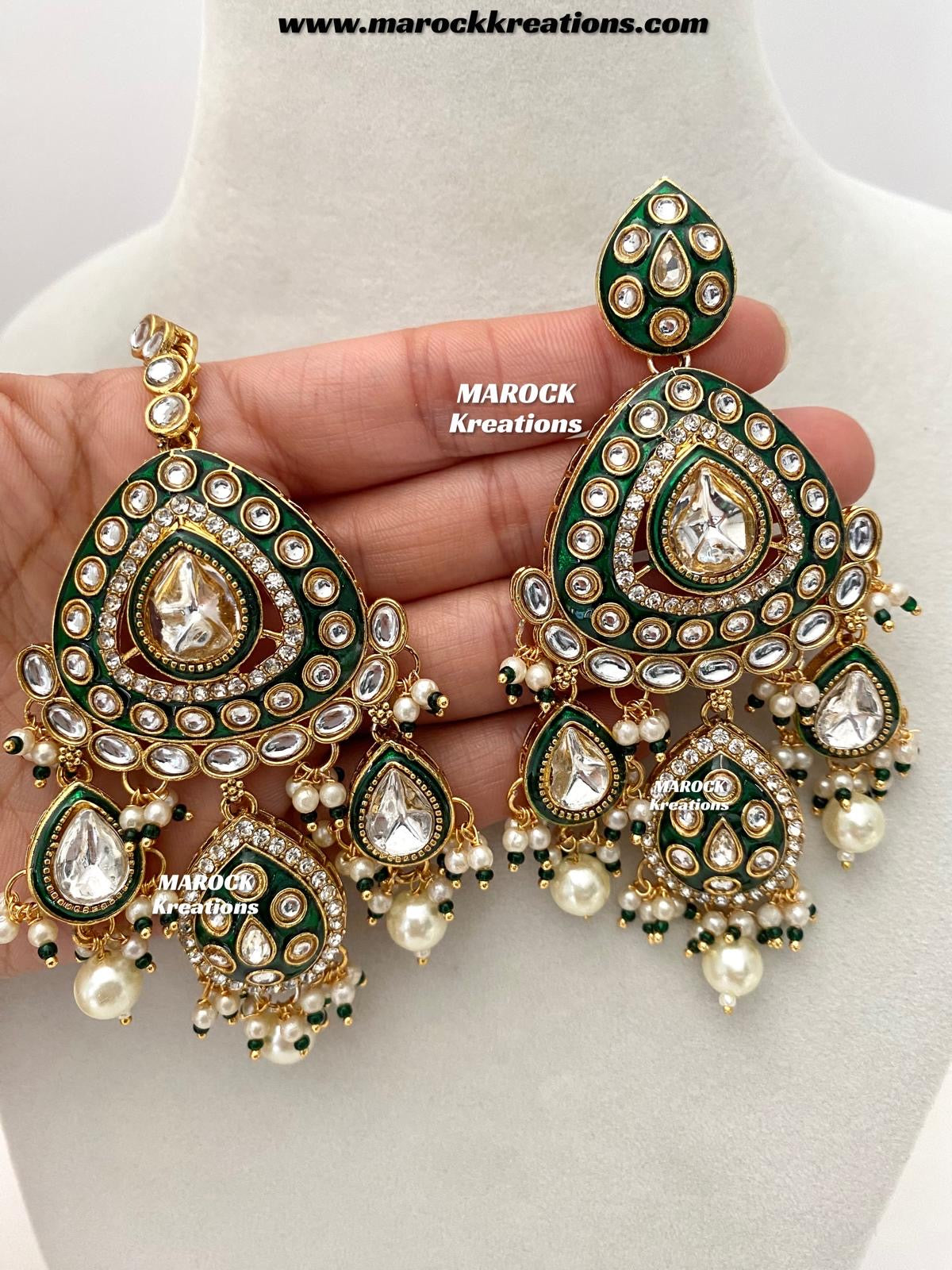 Sanuja Kundan Meenakari Statement Necklace set/Bridal set